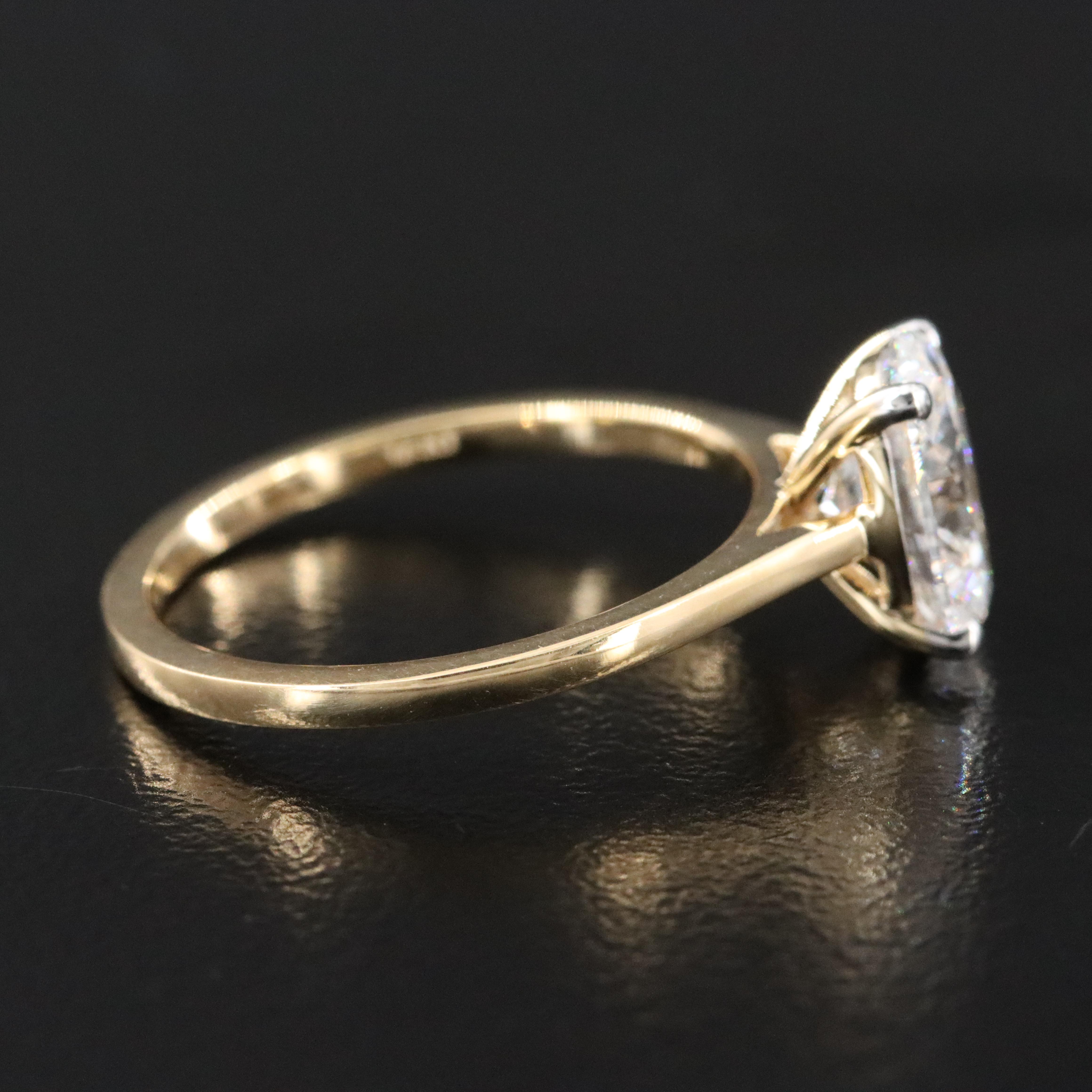 14K 1.53 CT Lab Grown Diamond Solitaire Ring with IGI Report