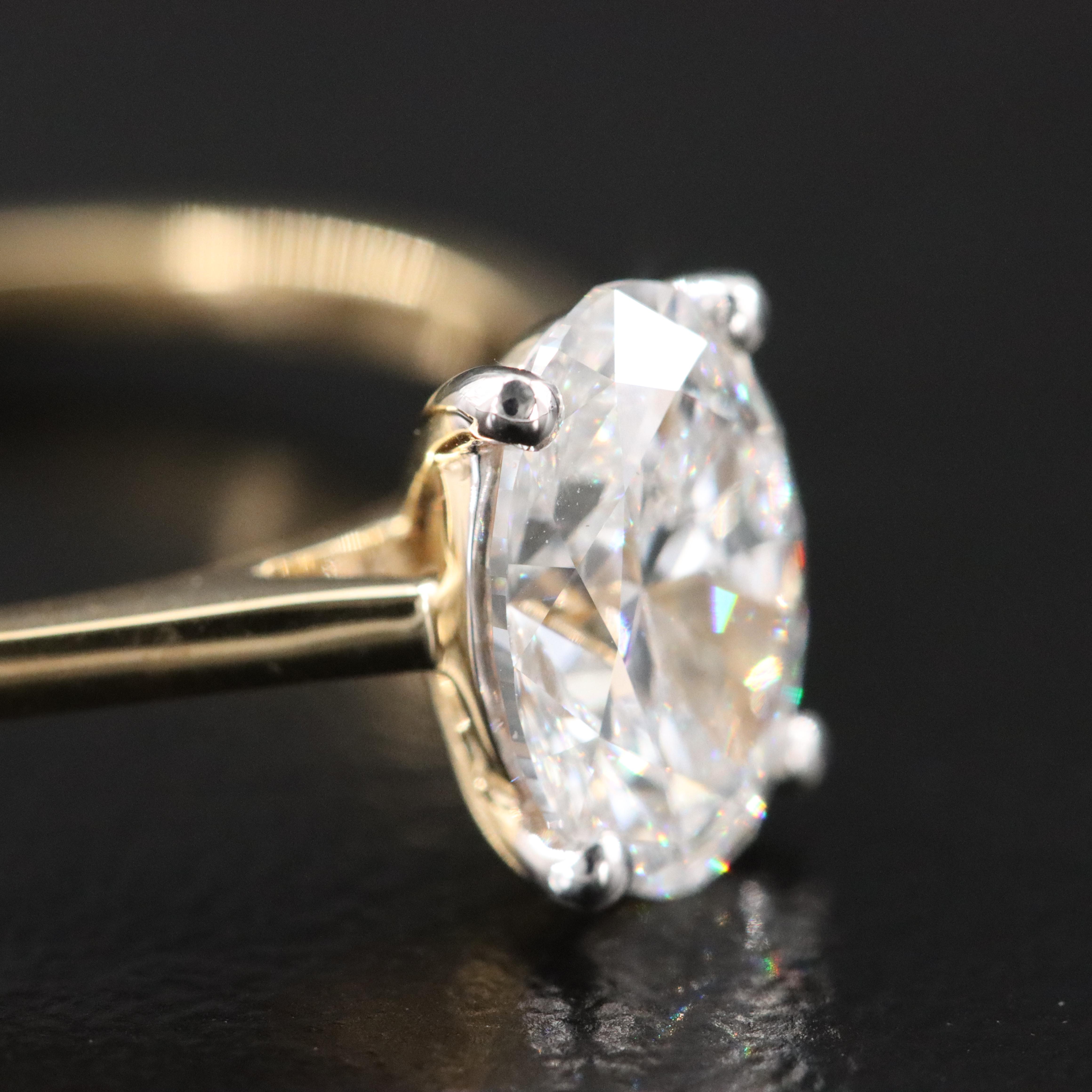 14K 1.53 CT Lab Grown Diamond Solitaire Ring with IGI Report