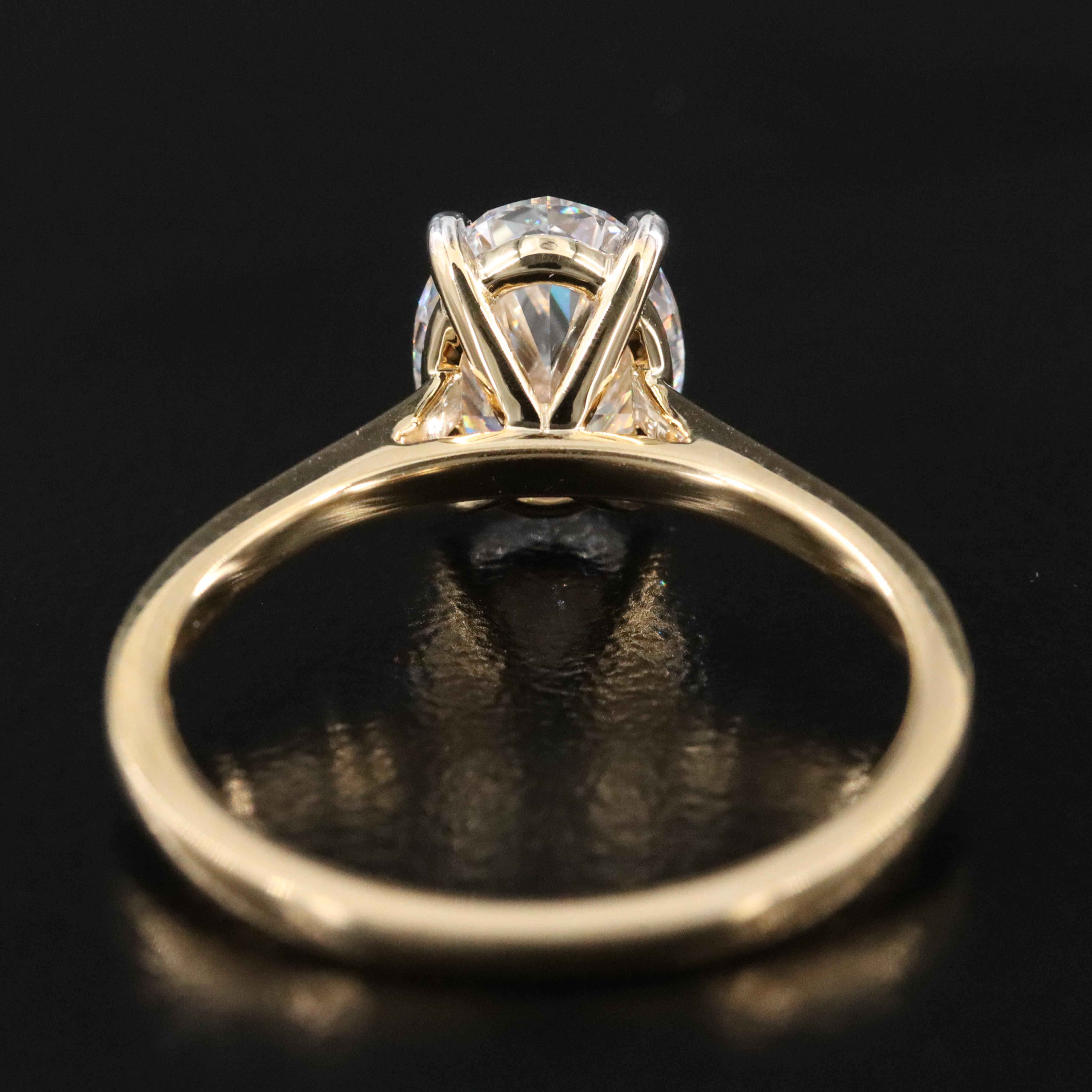 14K 1.53 CT Lab Grown Diamond Solitaire Ring with IGI Report