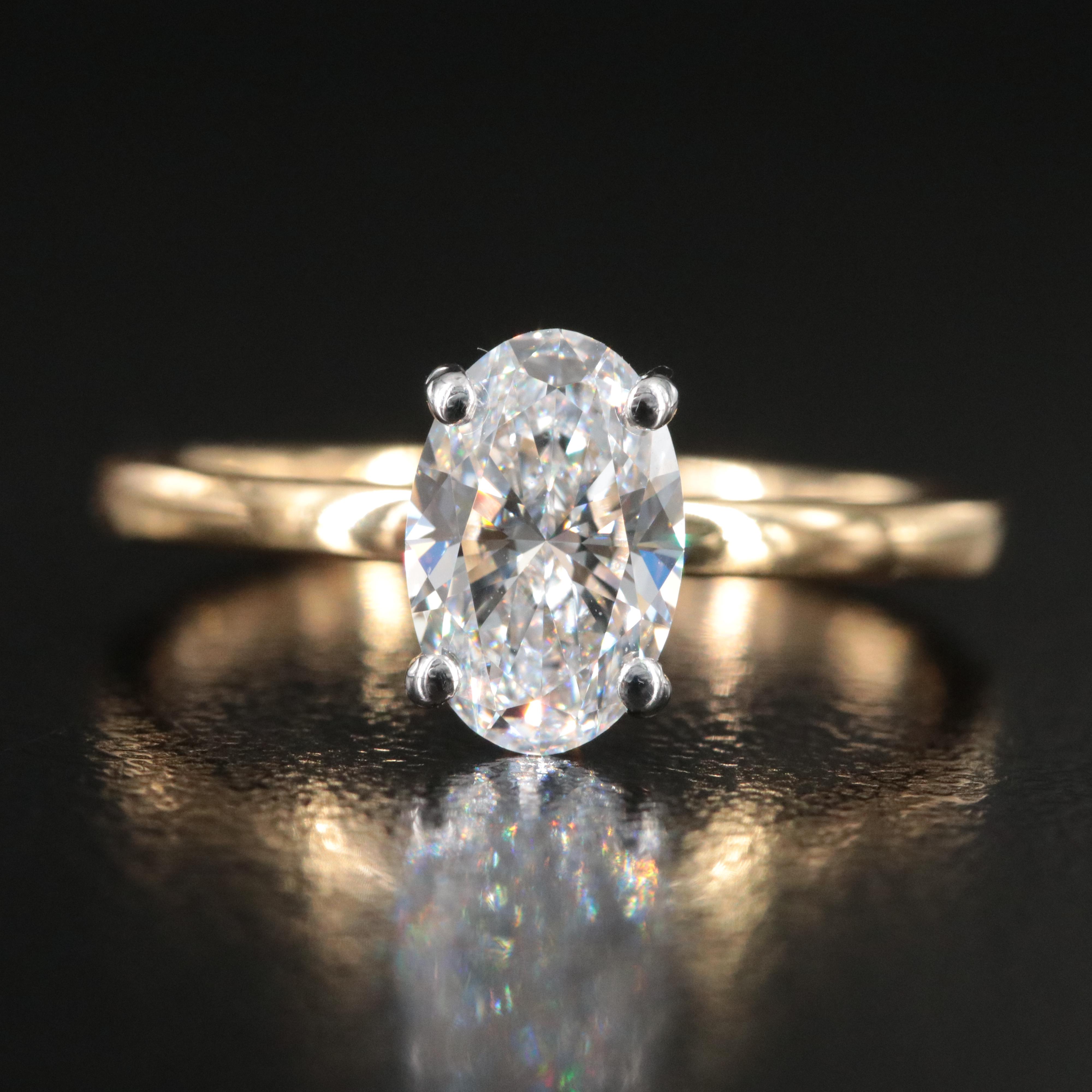 14K 1.10 CT Lab Grown Diamond Solitaire Ring with IGI Report