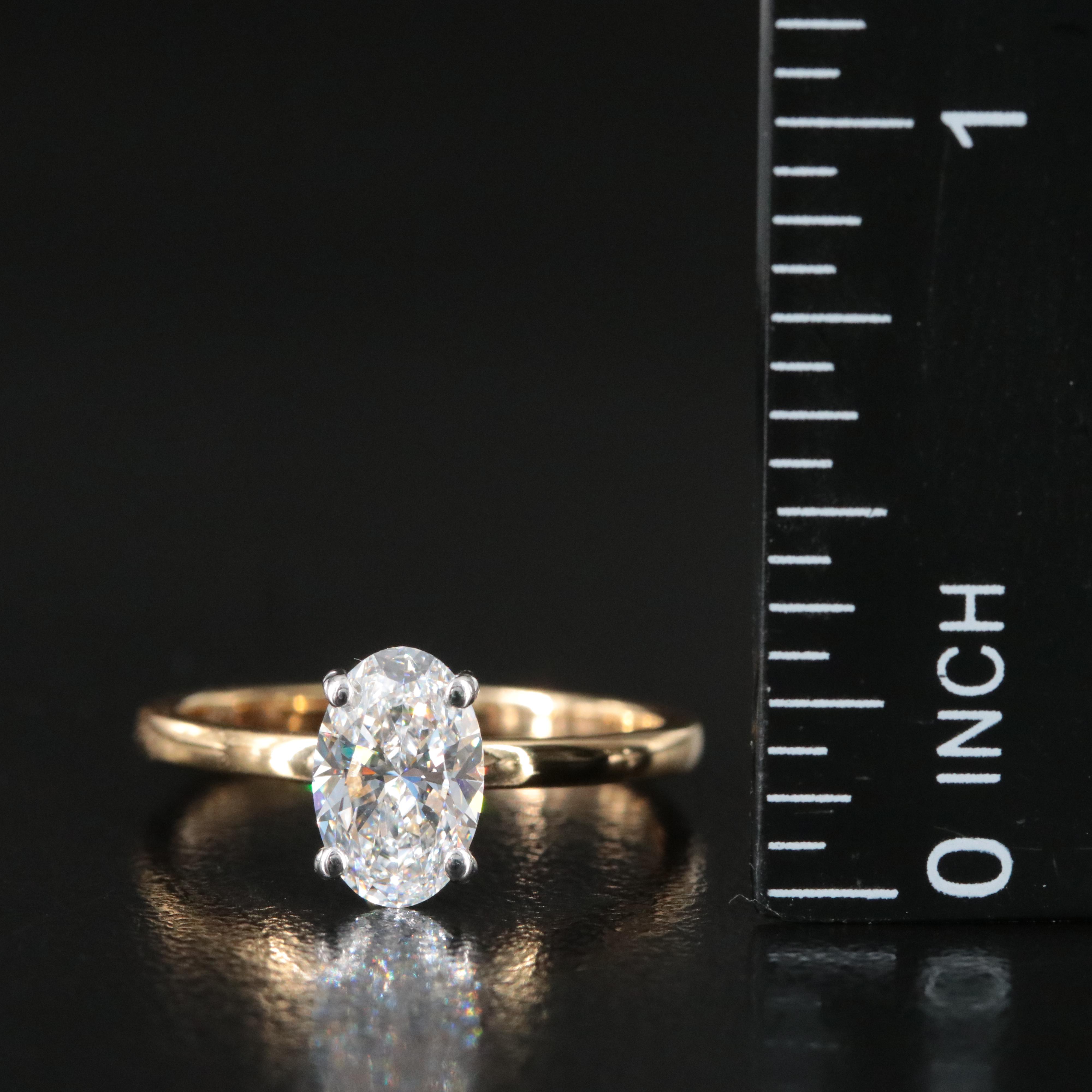 14K 1.10 CT Lab Grown Diamond Solitaire Ring with IGI Report