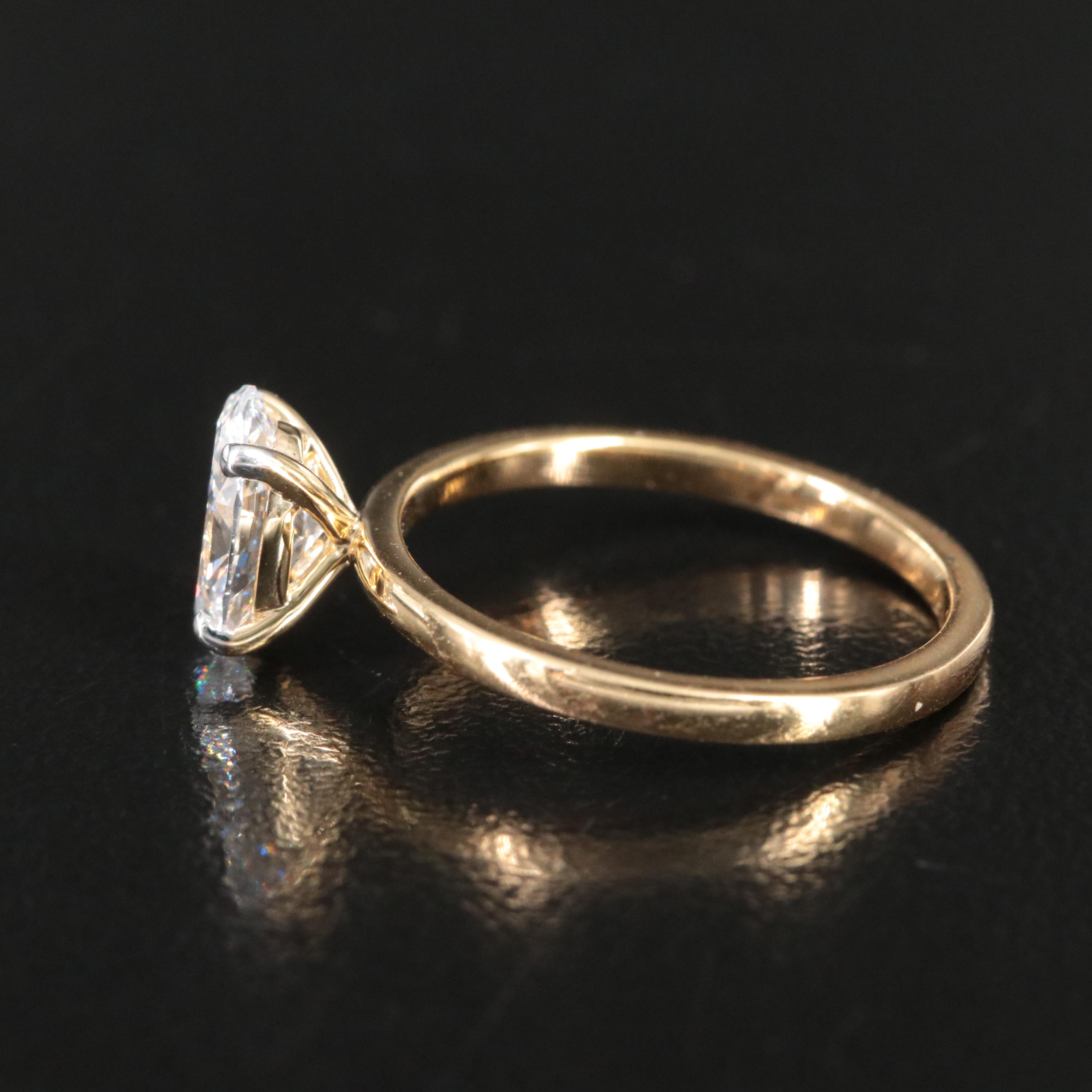 14K 1.10 CT Lab Grown Diamond Solitaire Ring with IGI Report