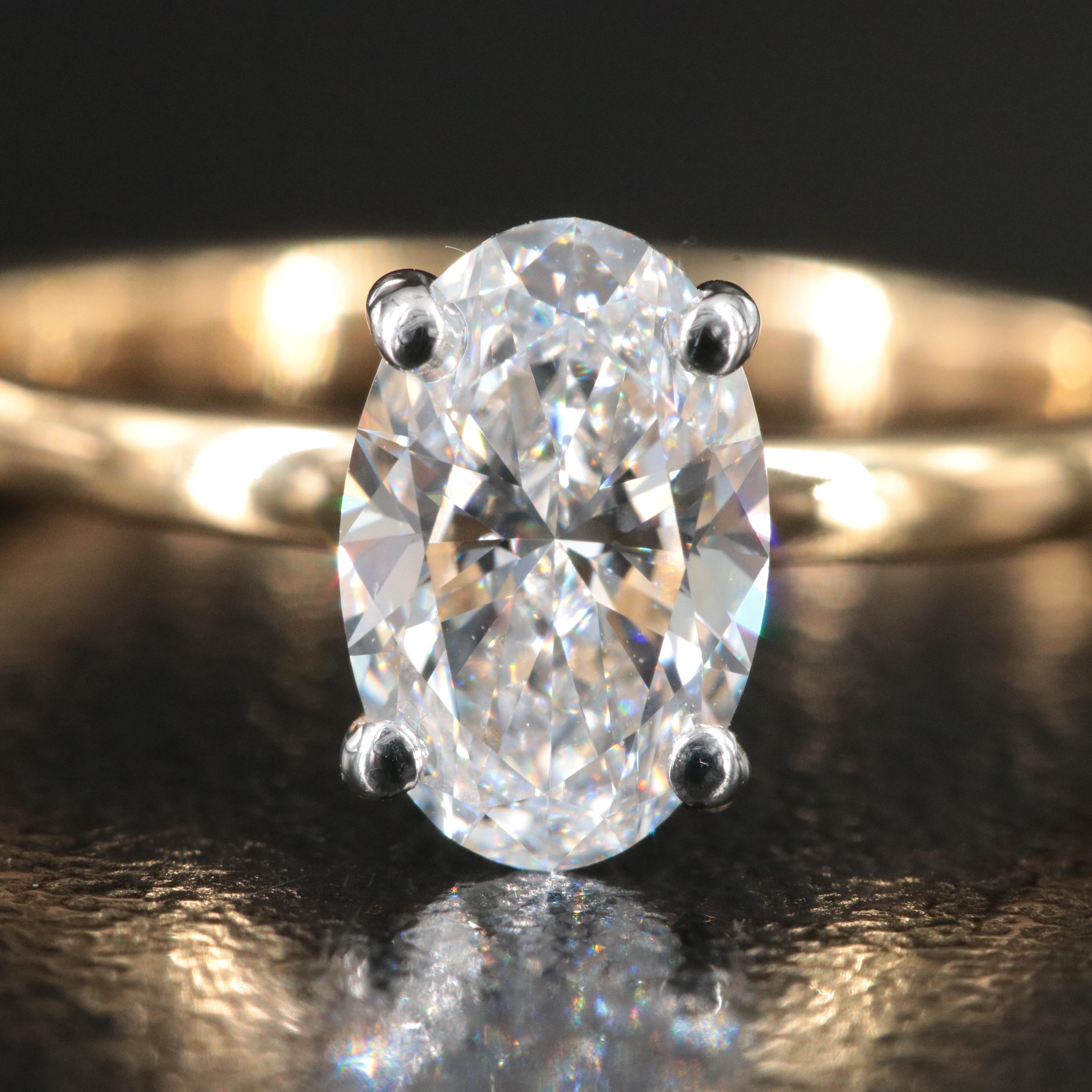 14K 1.10 CT Lab Grown Diamond Solitaire Ring with IGI Report