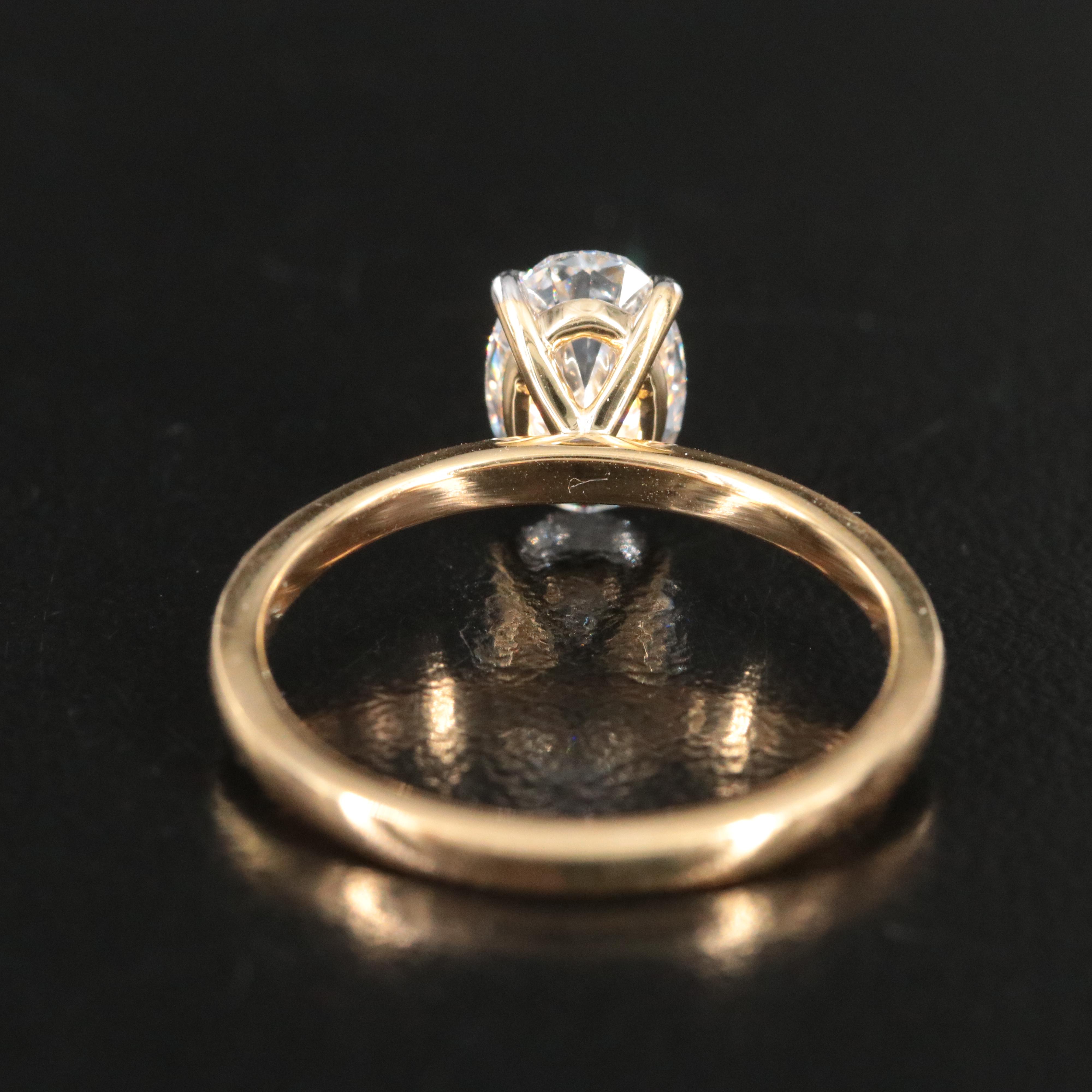 14K 1.10 CT Lab Grown Diamond Solitaire Ring with IGI Report