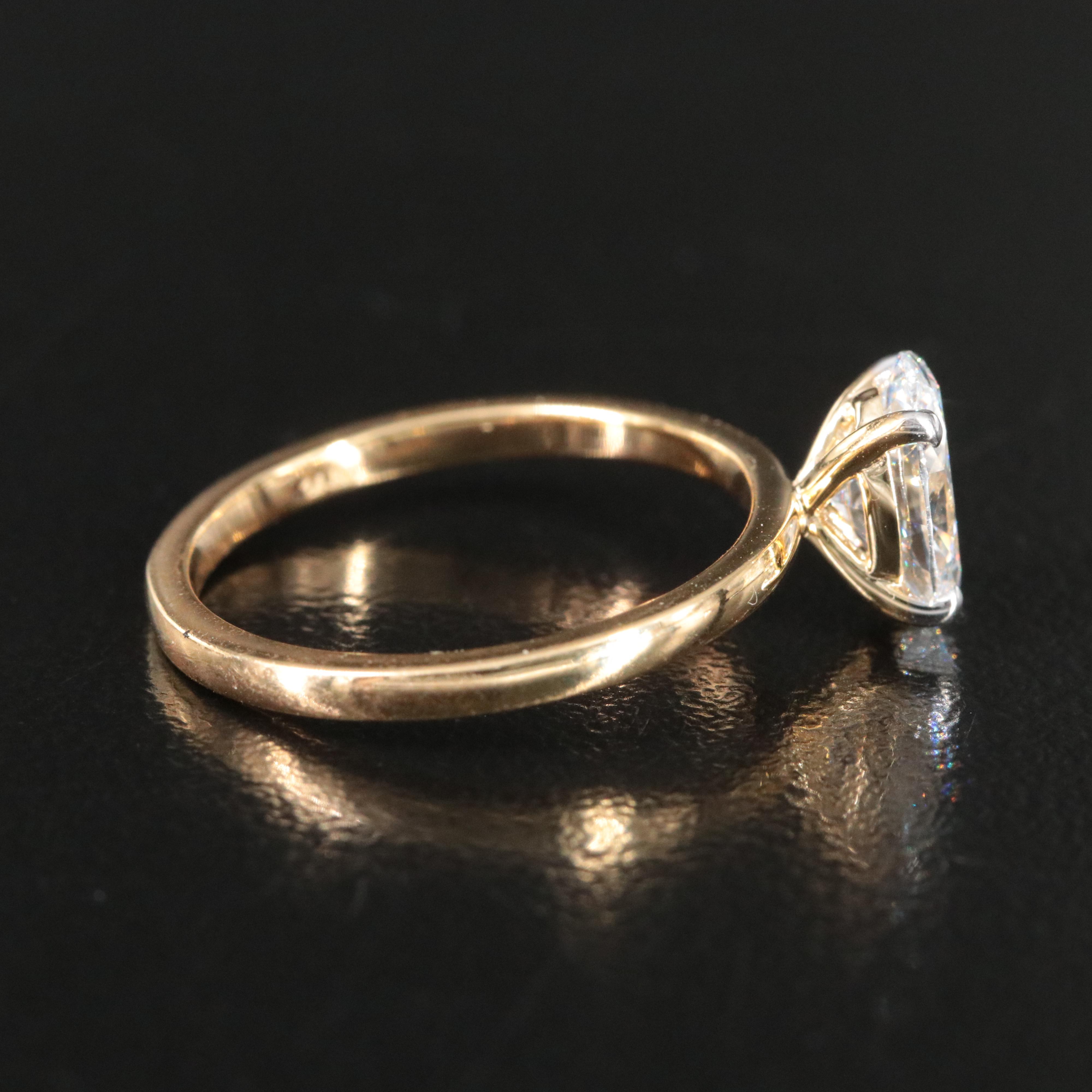 14K 1.10 CT Lab Grown Diamond Solitaire Ring with IGI Report