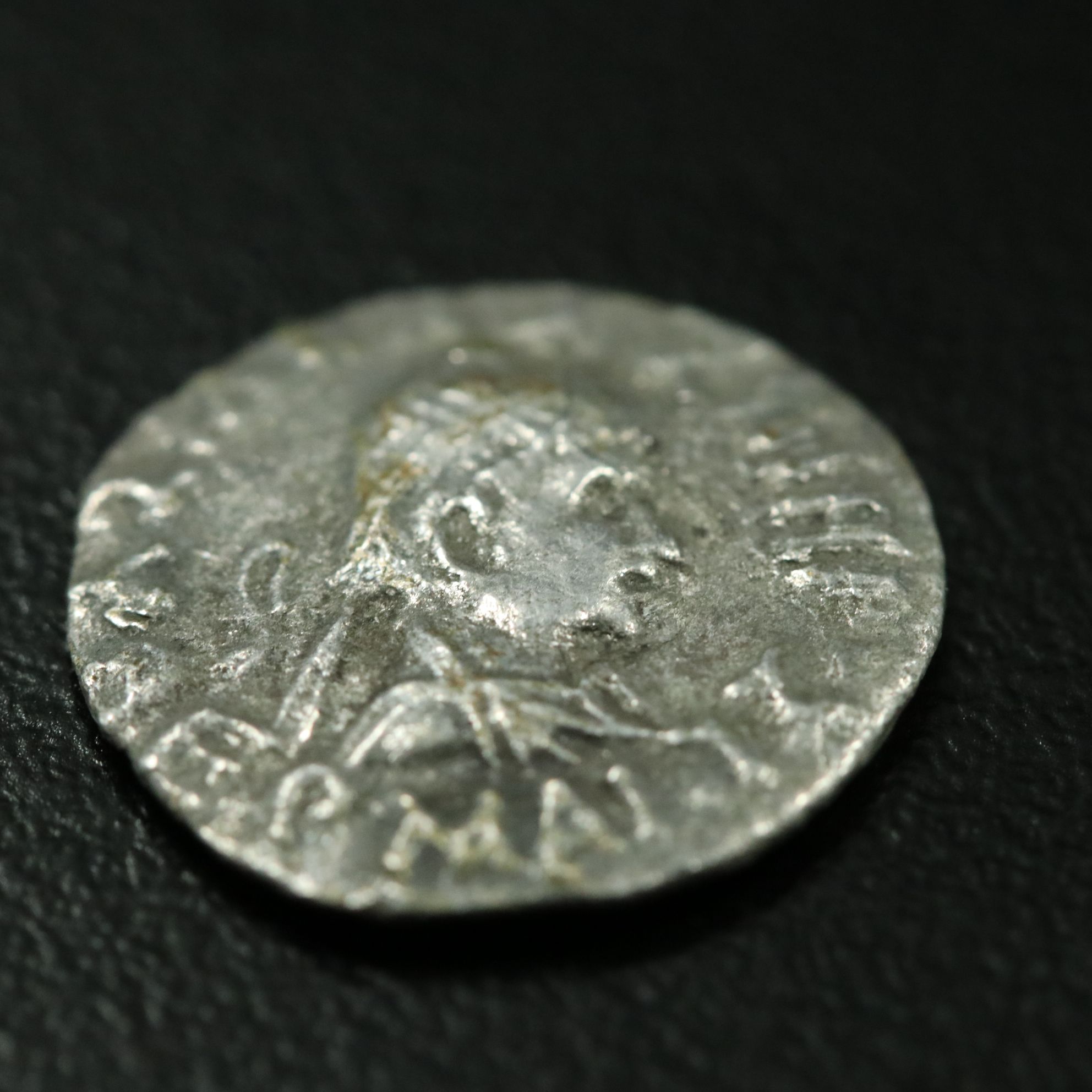 Ancient Baktrian Kingdom AR Drachm Coin of Hermaeus Soter, ca. 55 B.C.
