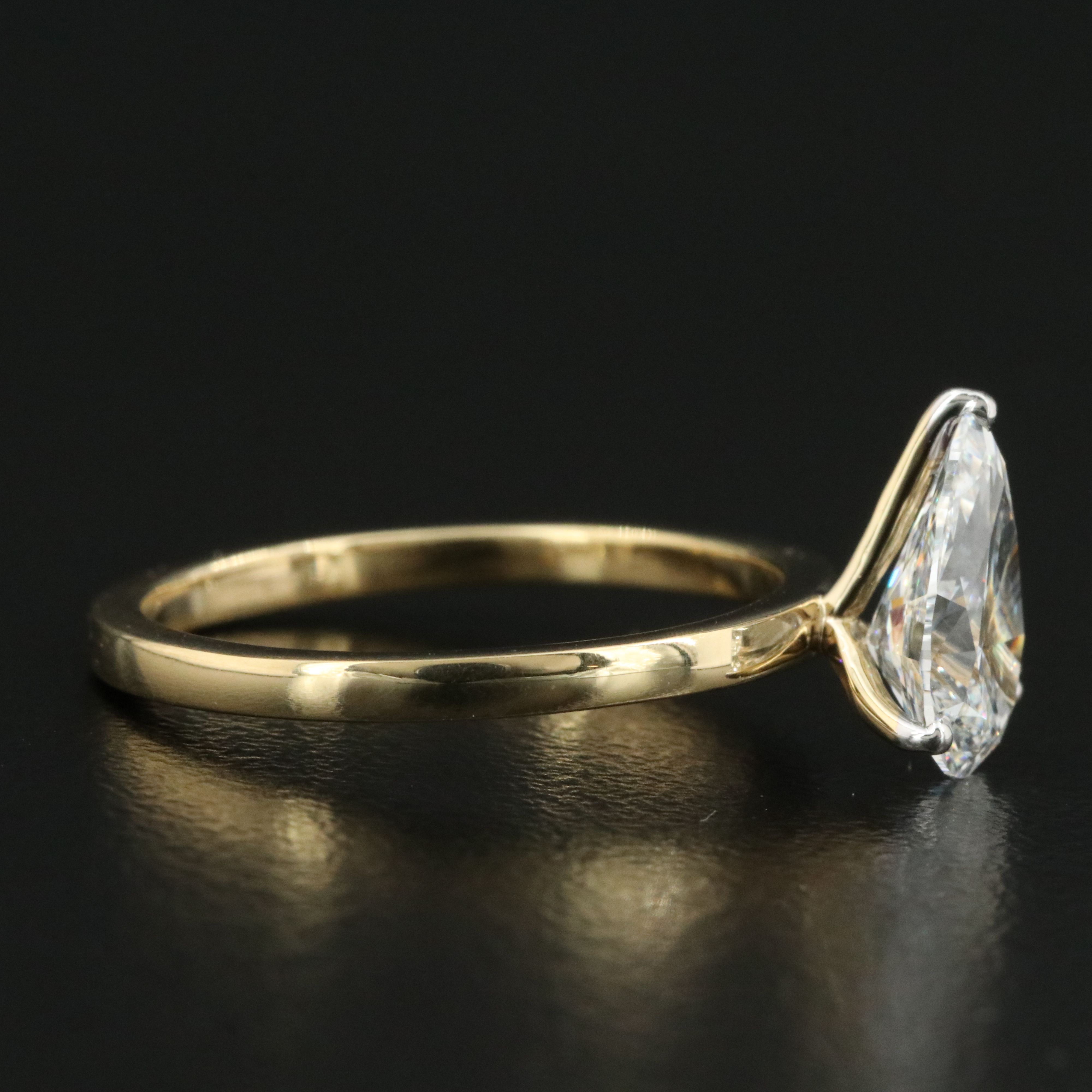 14K 1.27 CT Lab Grown Diamond Solitaire Ring with IGI Report