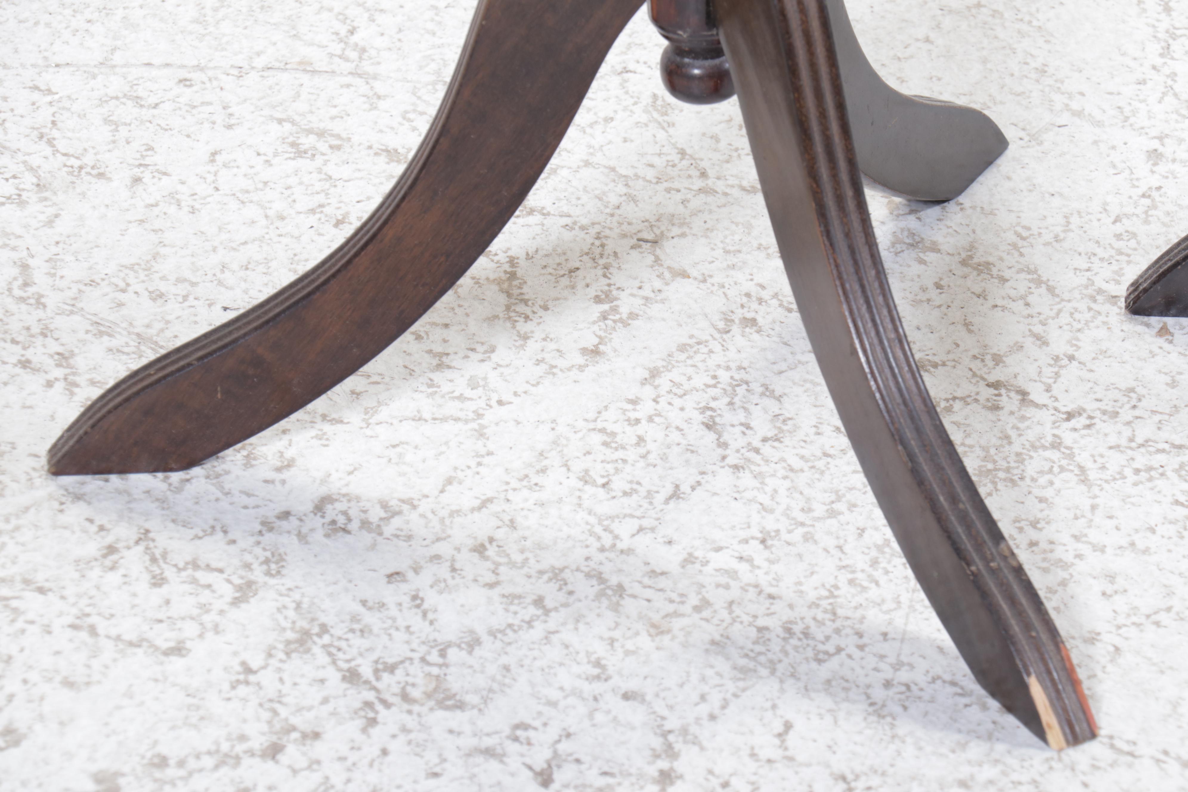 Pair of Victorian Marble Top Mahogany Plant Stands, Late 19th/Early 20th Century