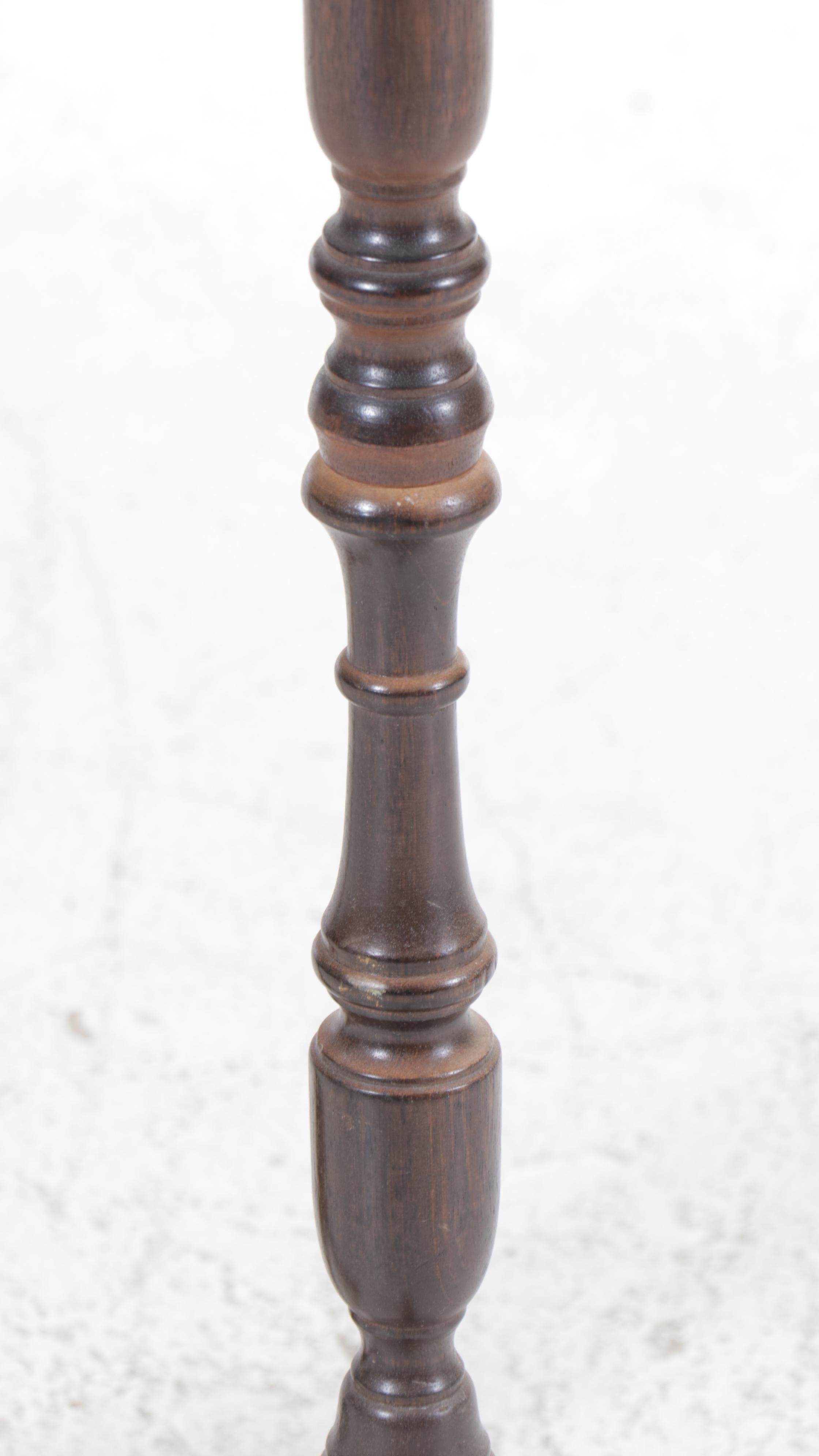 Pair of Victorian Marble Top Mahogany Plant Stands, Late 19th/Early 20th Century