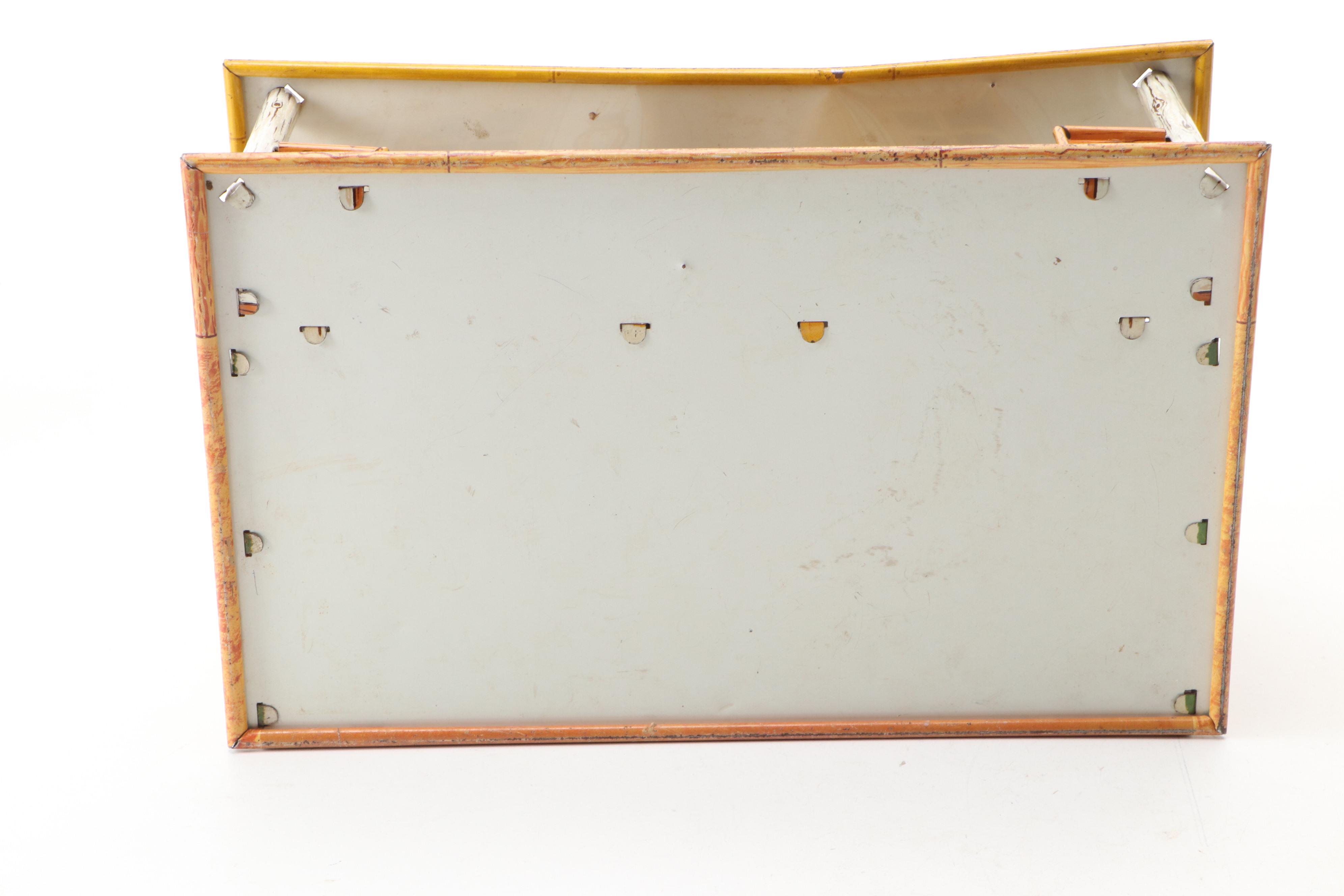 Marx Roy Rogers Tin Ranch House and Gong Bell "Ranch Phone," 1950s