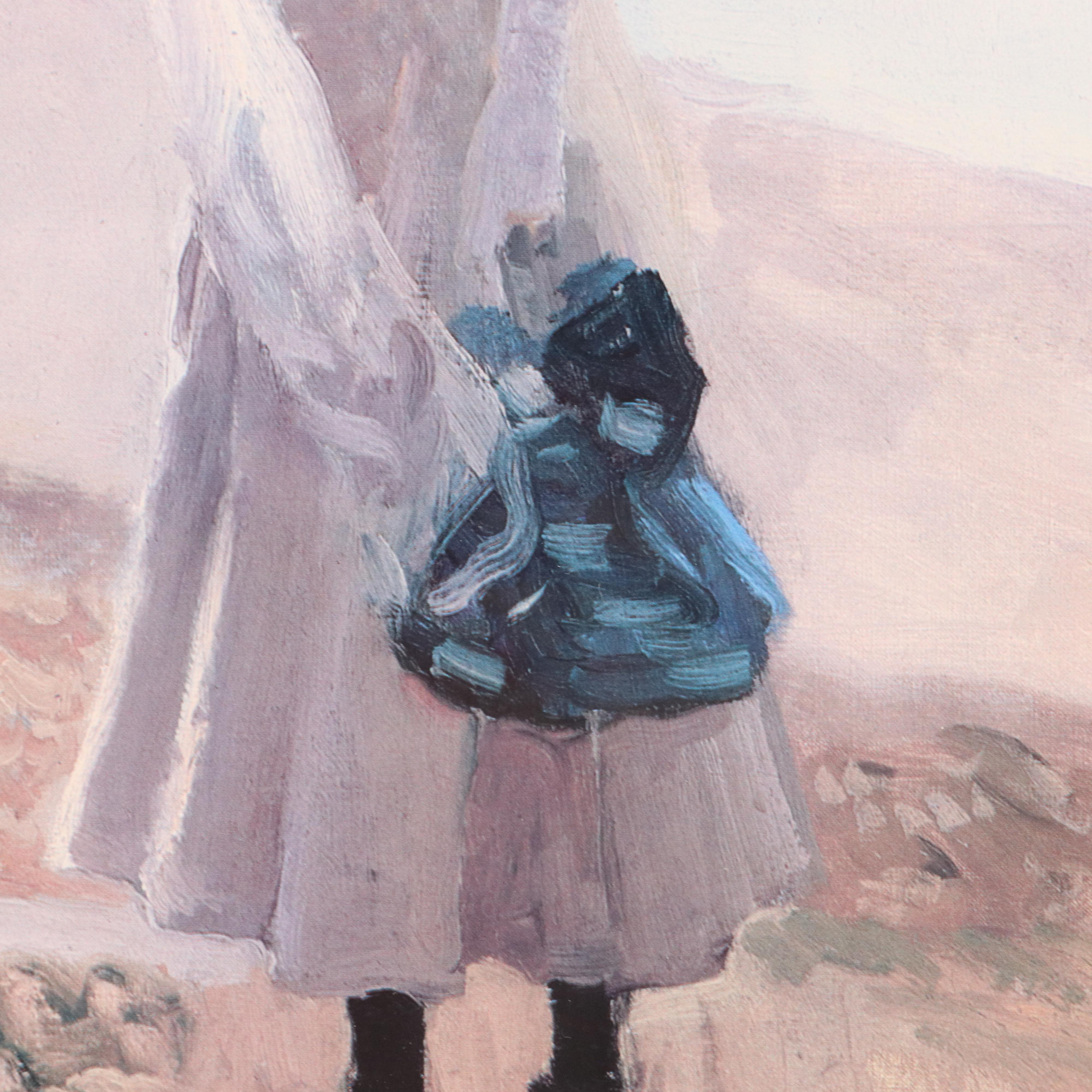 After Joaquín Sorolla y Bastida Offset Lithograph "Lighthouse Walk at Biarritz"