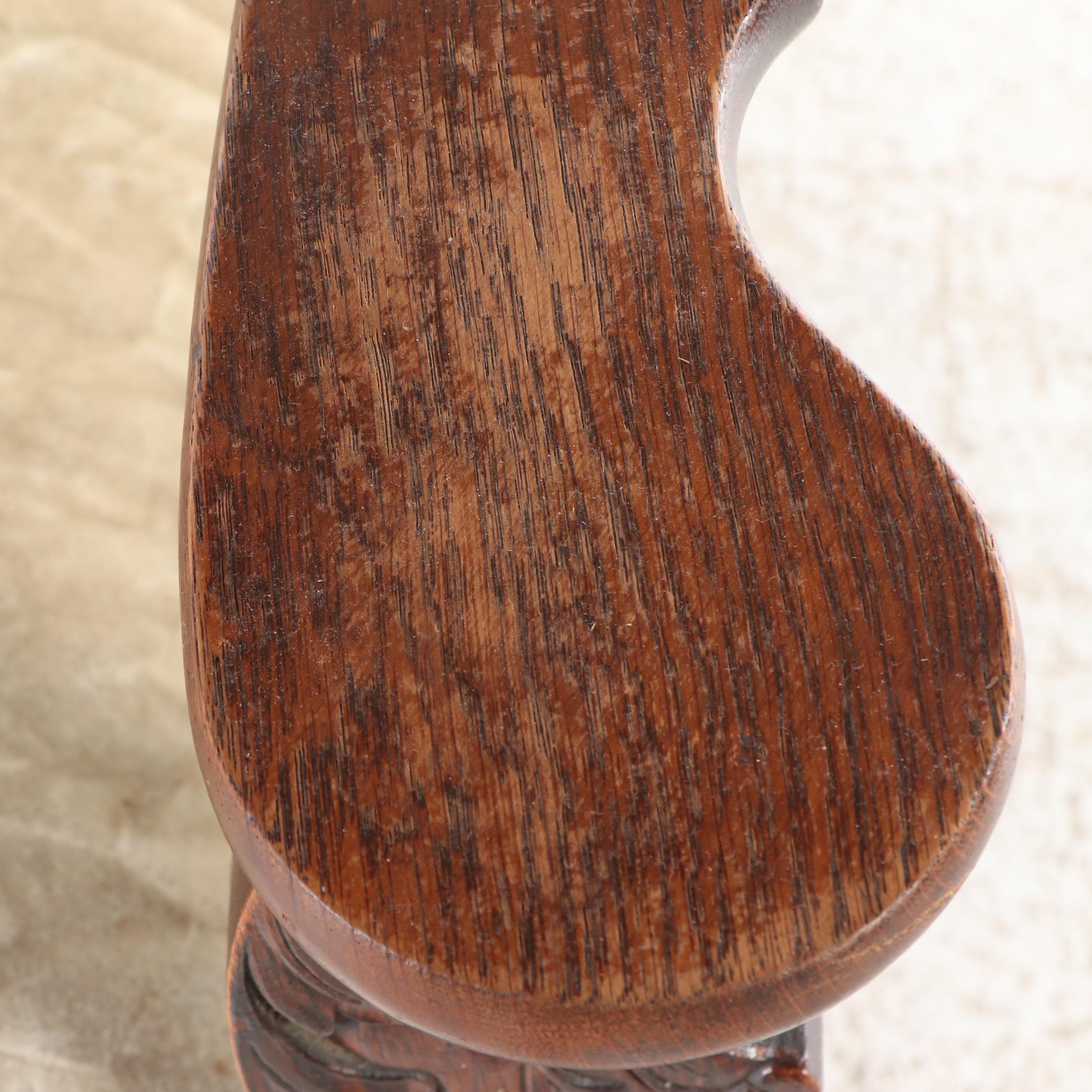 Victorian Press-Carved Oak Morris Chair, Late 19th/Early 20th Century