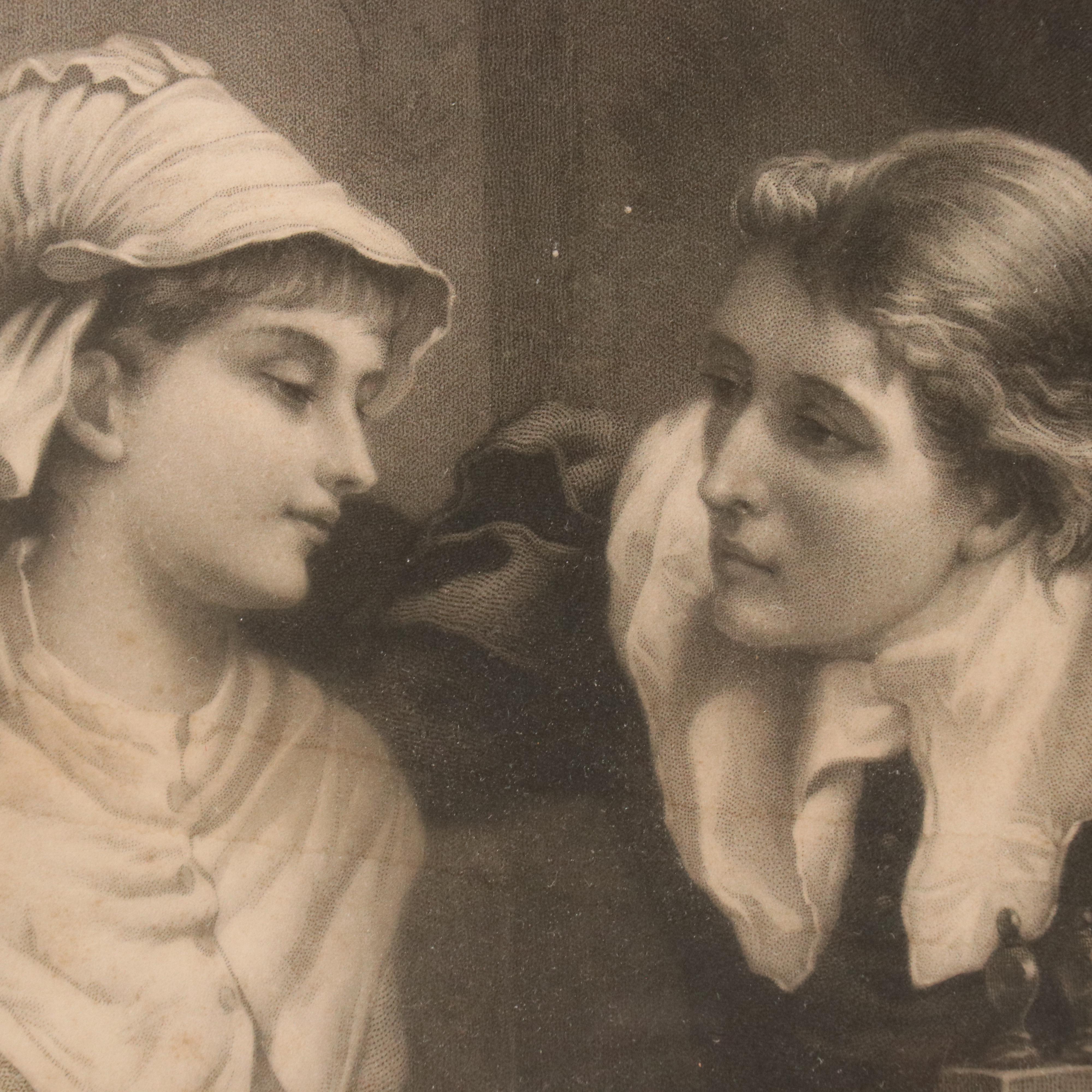 After Laslett John Pott Engraving "Courtship," Late 19th Century