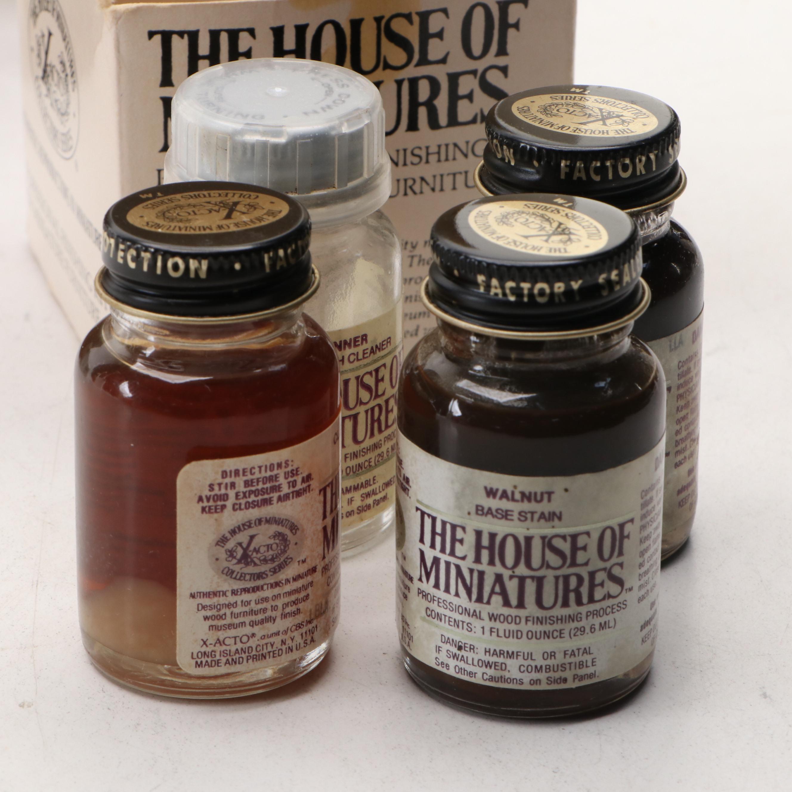 X-Acto William & Mary Tall Case Clock with Other Miniature Wood Furniture