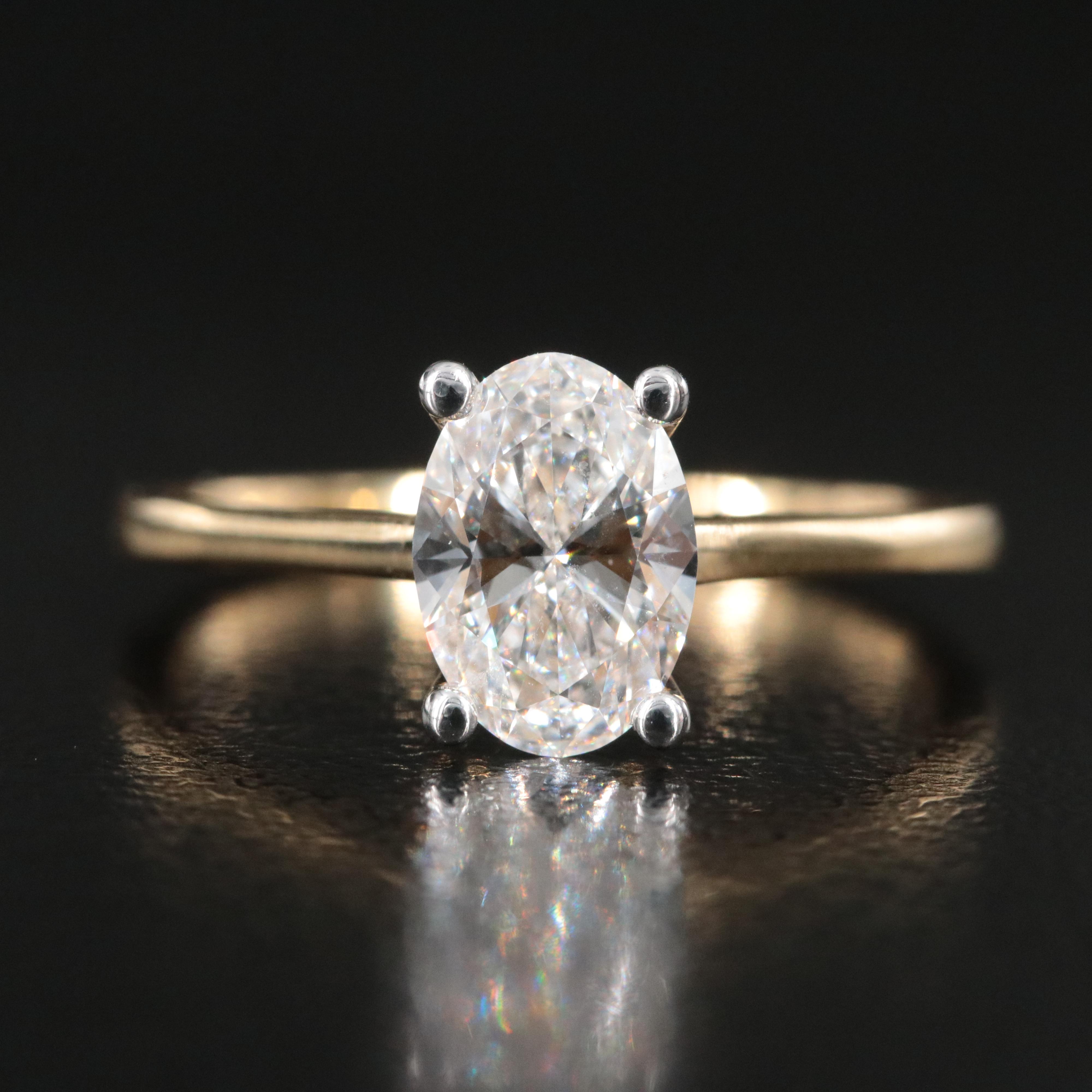 14K 1.13 CT Lab Grown Diamond Solitaire Ring with IGI Report