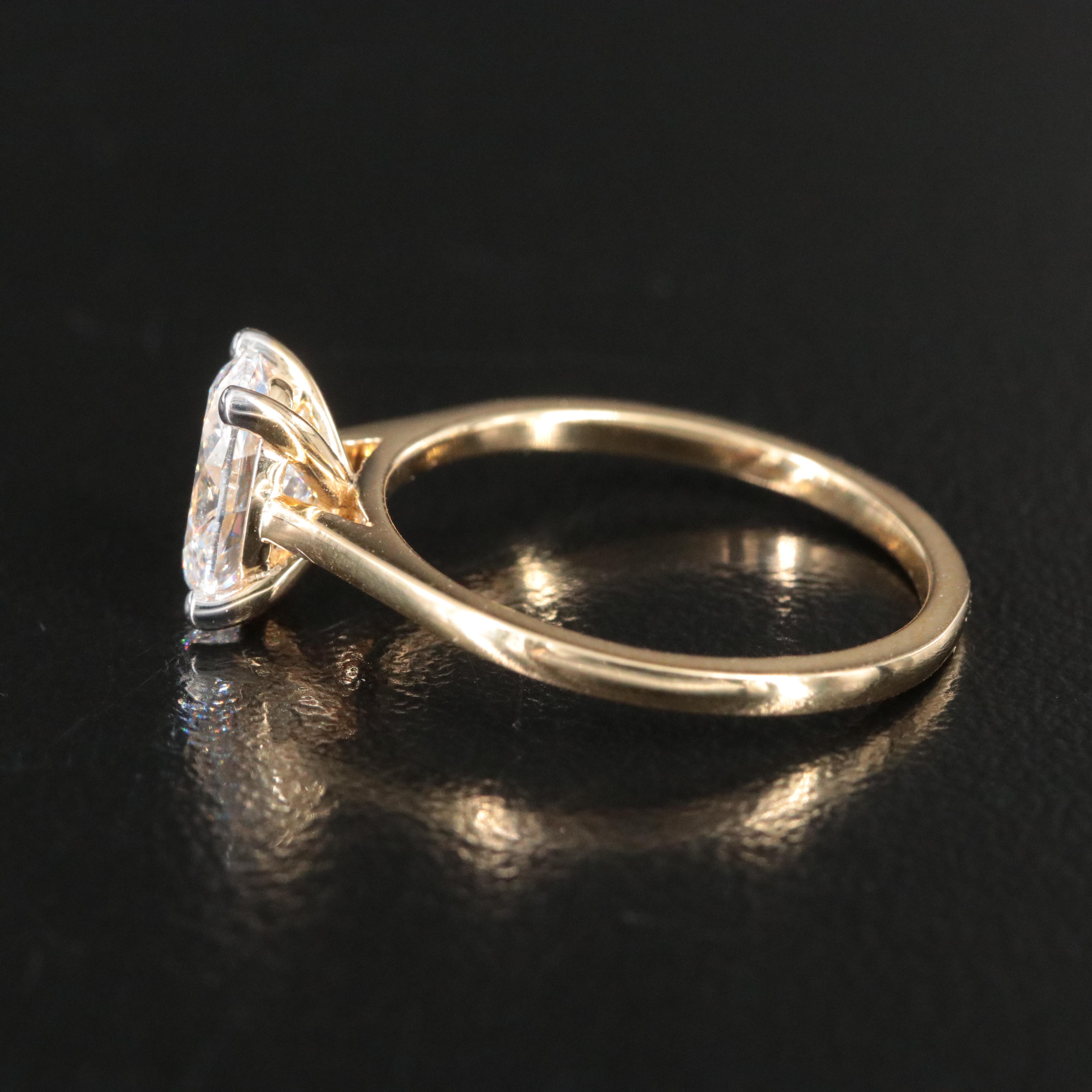 14K 1.13 CT Lab Grown Diamond Solitaire Ring with IGI Report