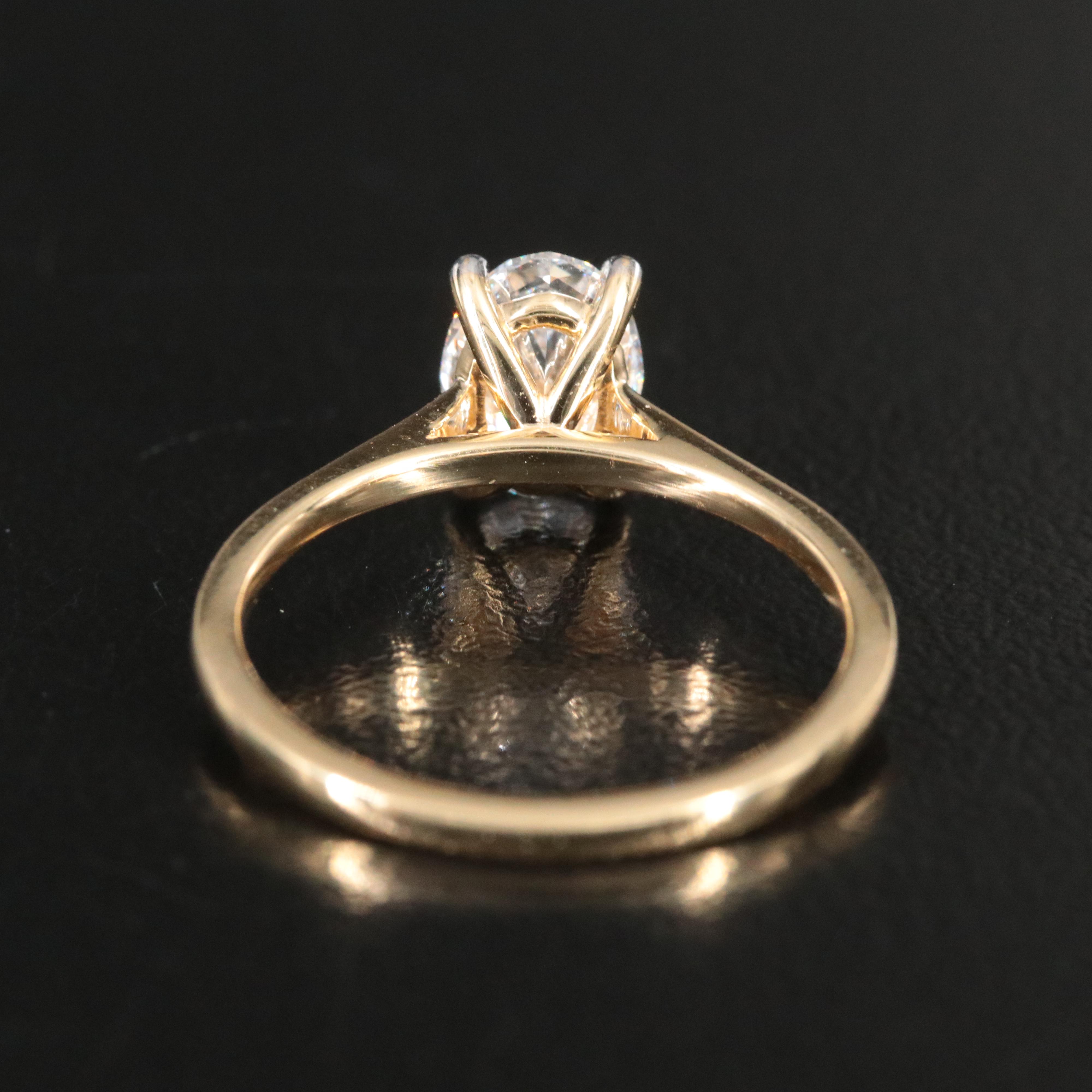 14K 1.13 CT Lab Grown Diamond Solitaire Ring with IGI Report