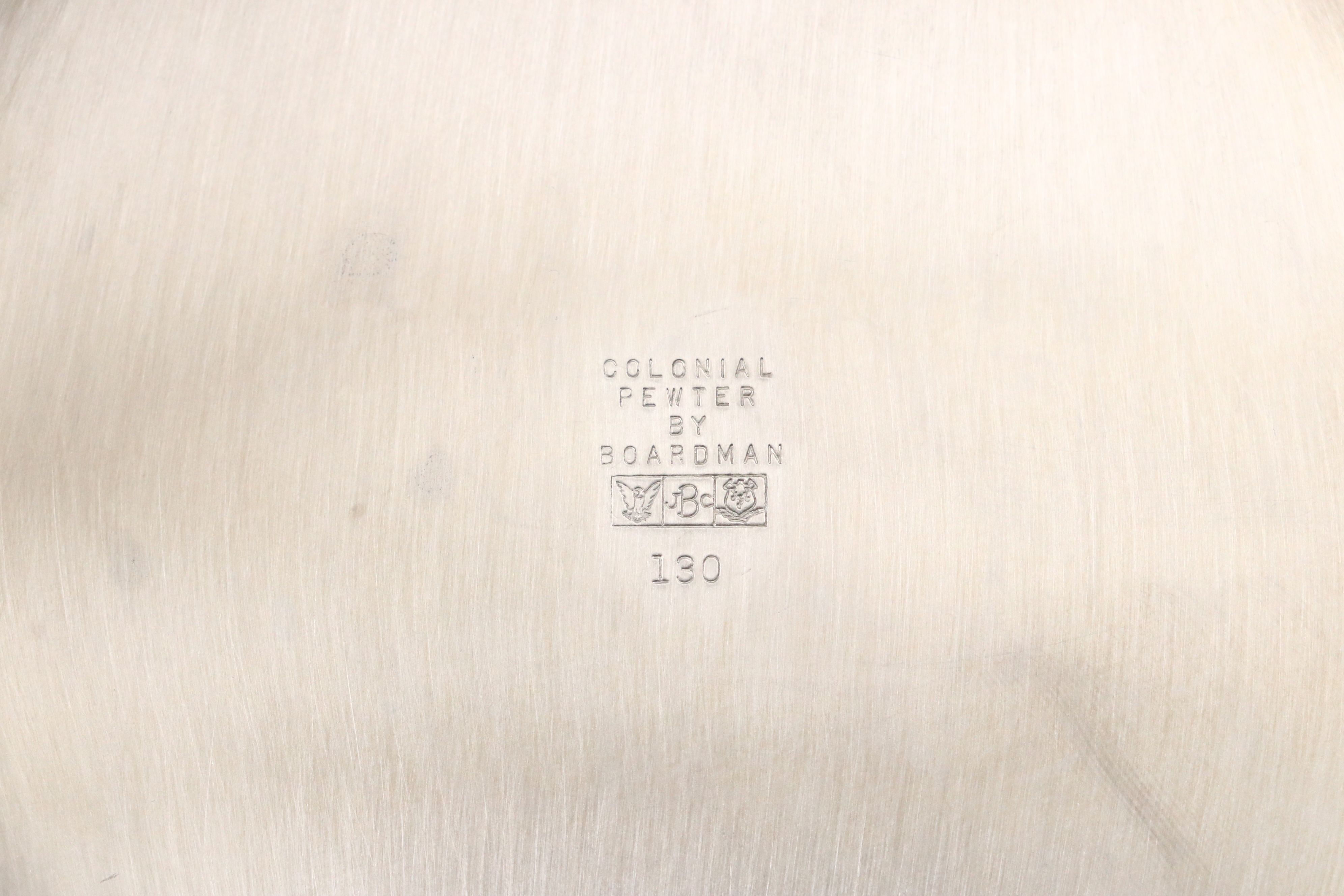 Boardman Tea and Coffee Set with Other Colonial Style Pewter Serving Pieces