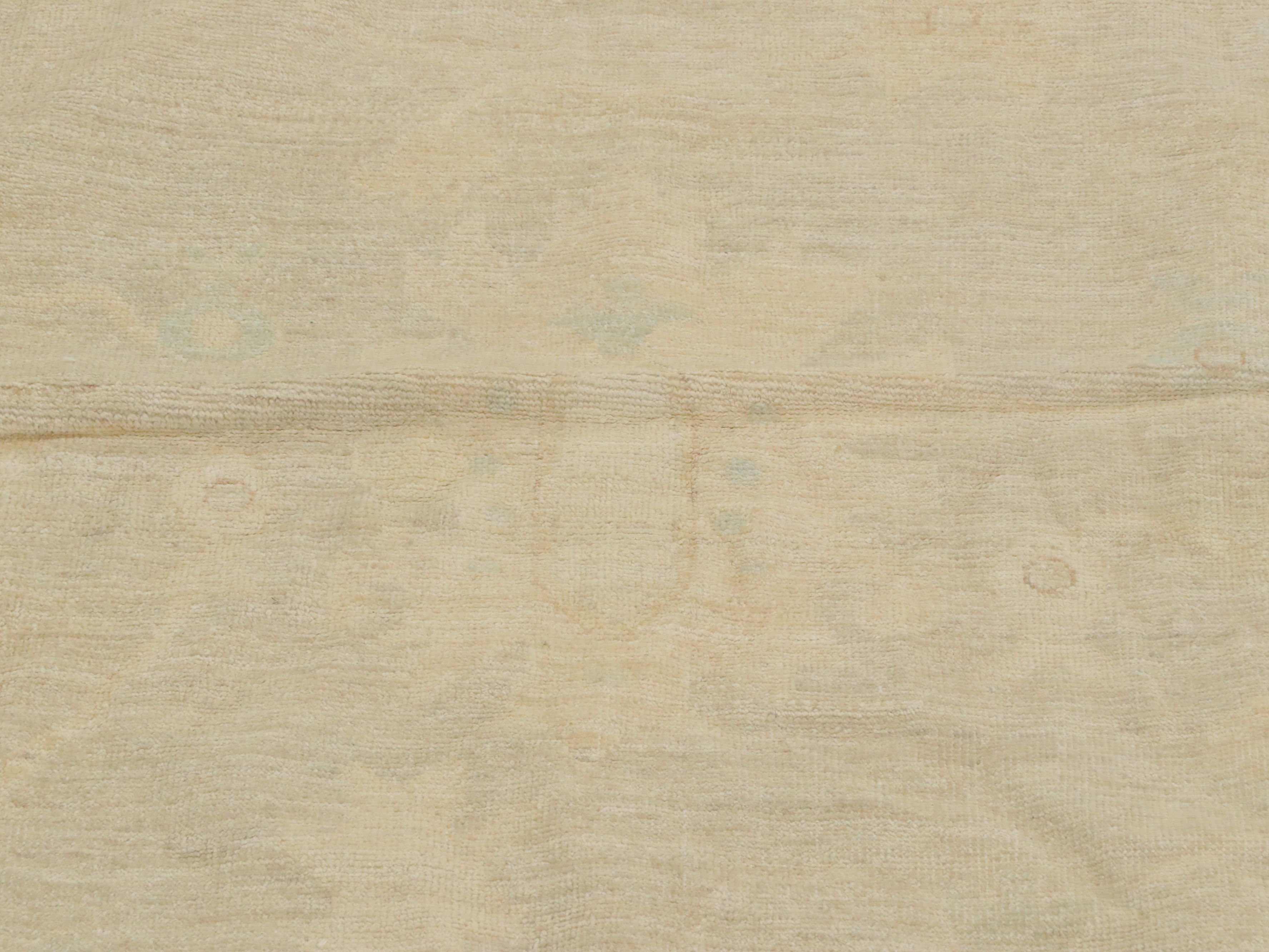 13'7 x 17'1 Hand-Knotted Afghan Oushak Room-Sized Rug