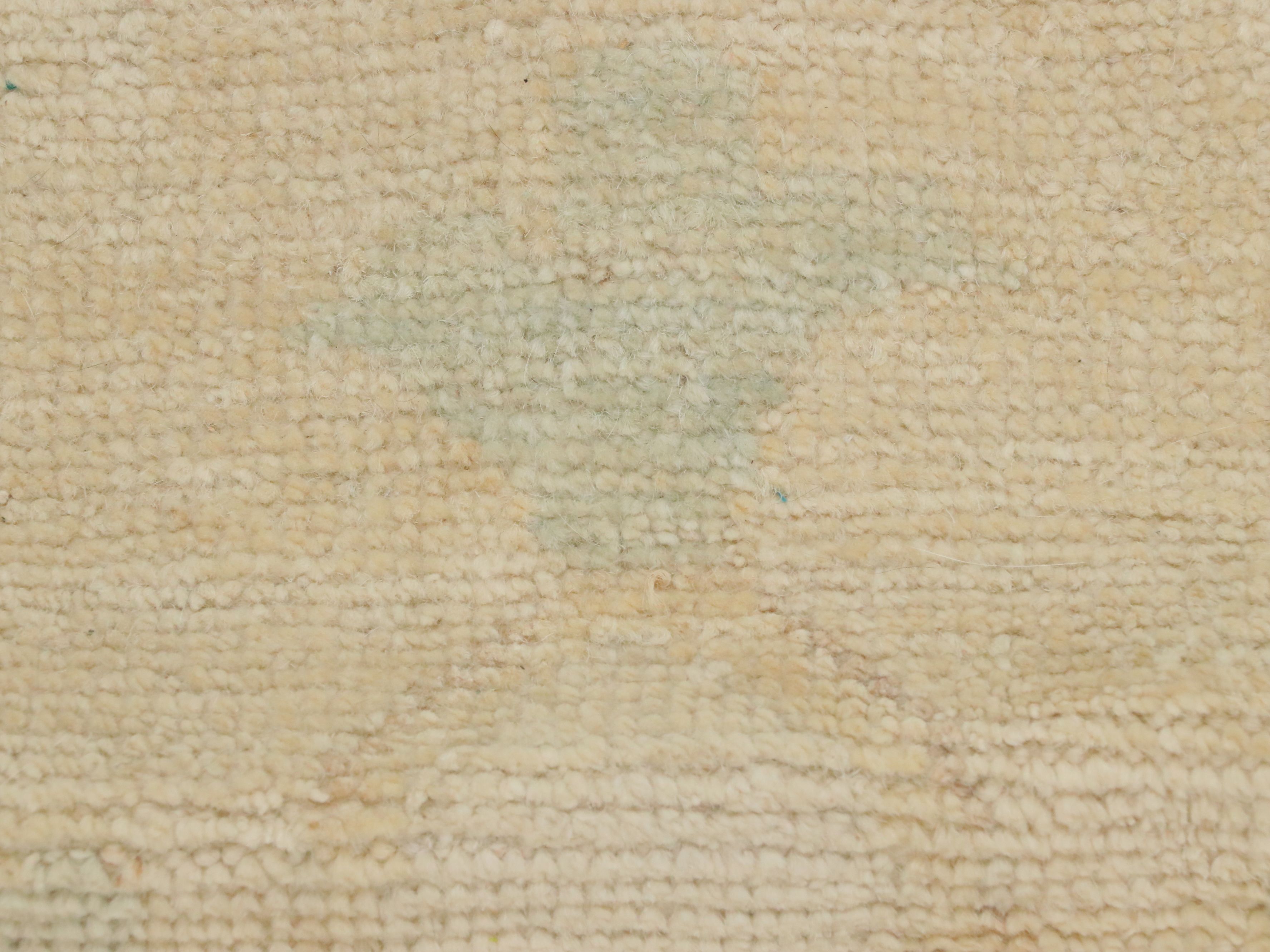 13'7 x 17'1 Hand-Knotted Afghan Oushak Room-Sized Rug