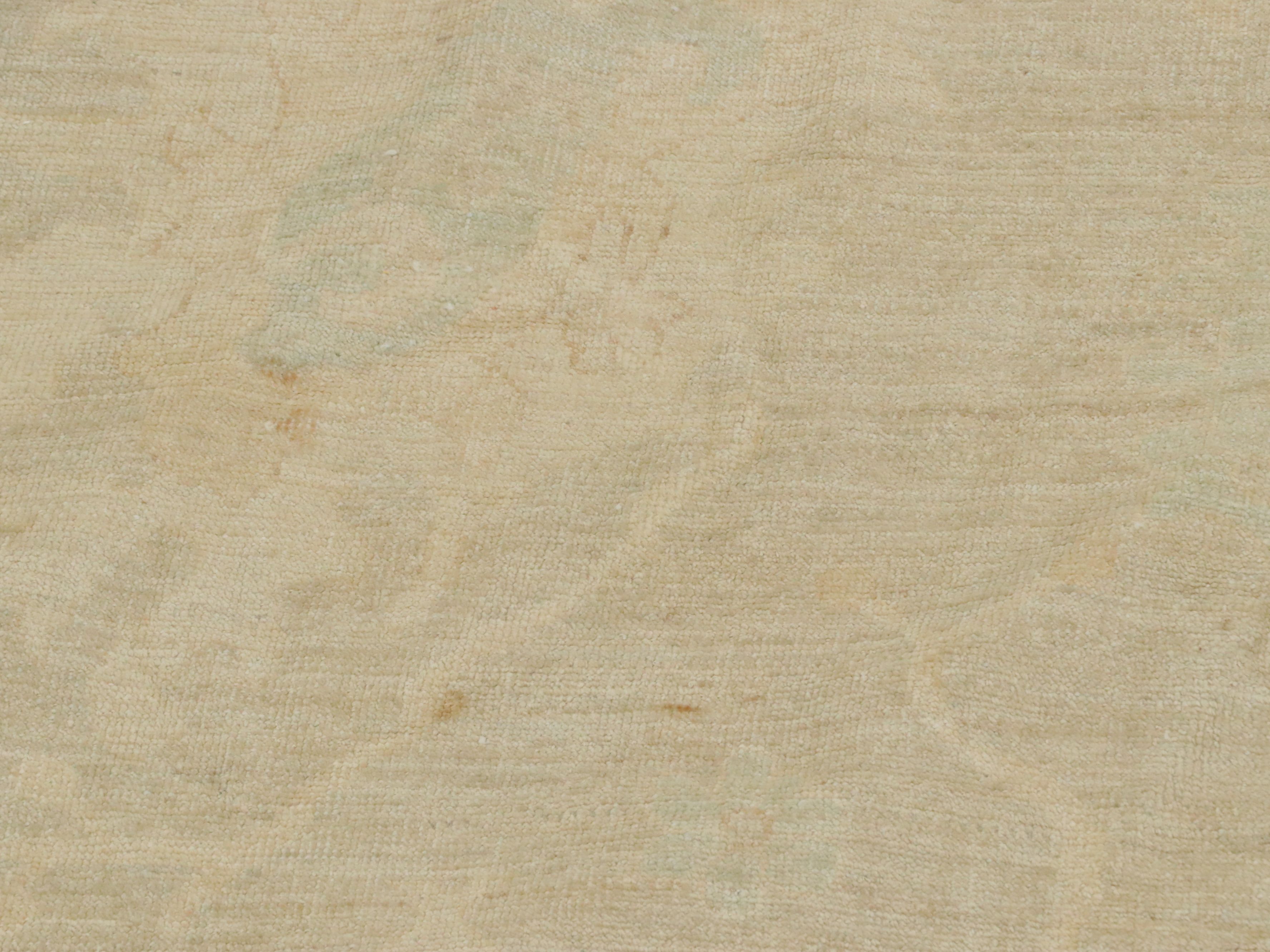 13'7 x 17'1 Hand-Knotted Afghan Oushak Room-Sized Rug