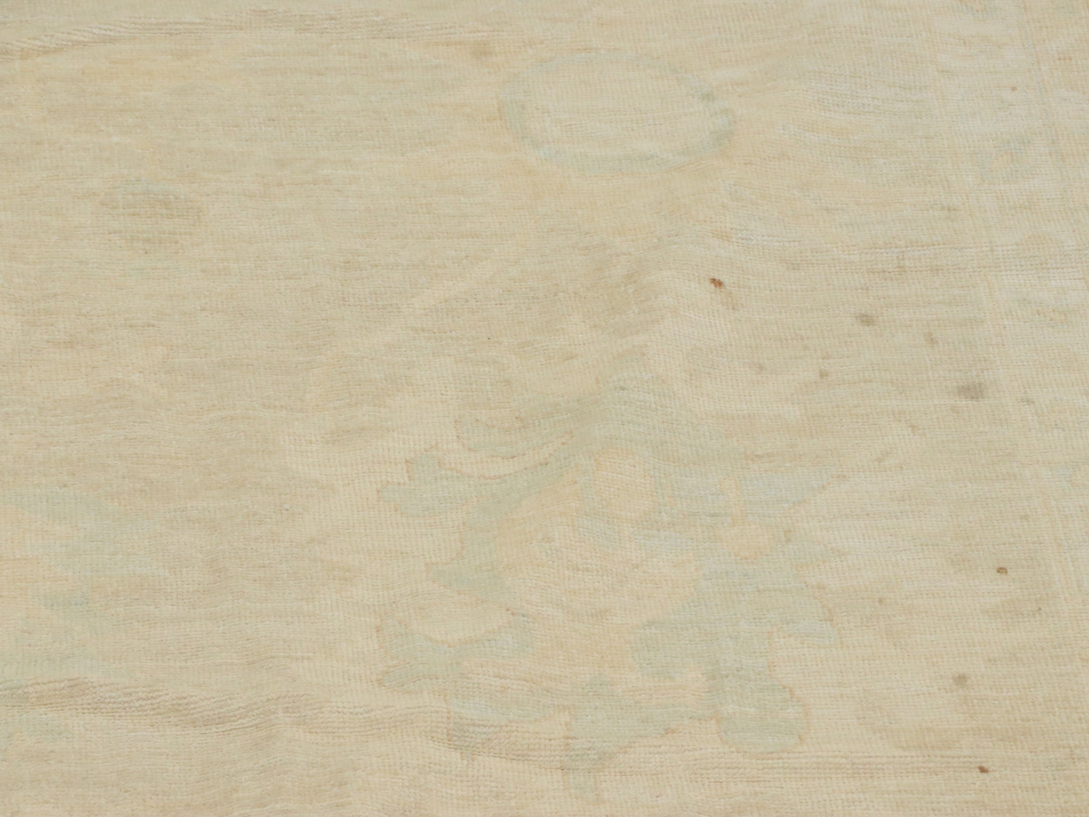 13'7 x 17'1 Hand-Knotted Afghan Oushak Room-Sized Rug