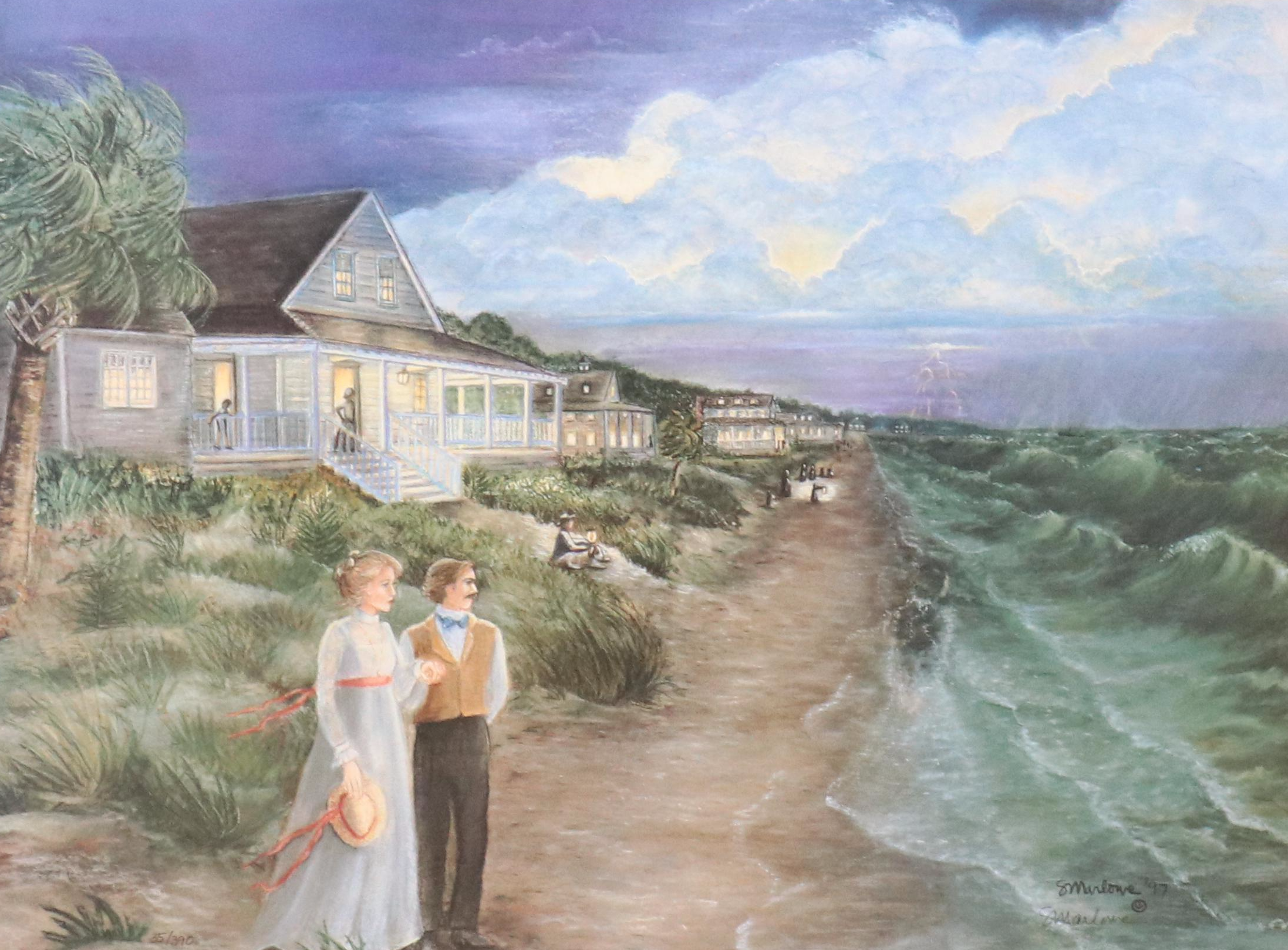 Susan Marlowe Offset Lithograph "Edingsville - Love and Loss," Late 20th C.