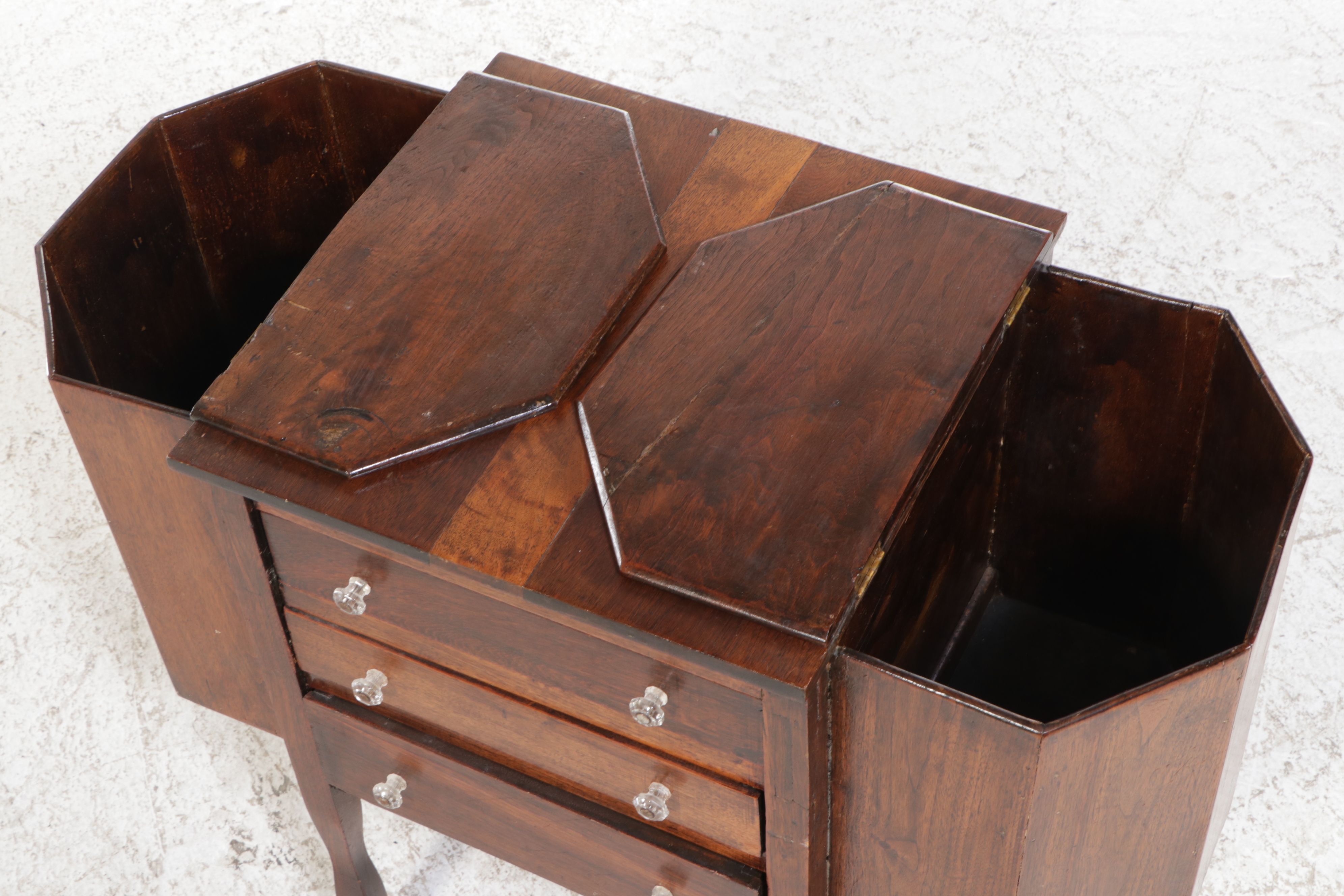 Federal Style Walnut Martha Washington Sewing Cabinet, 20th Century