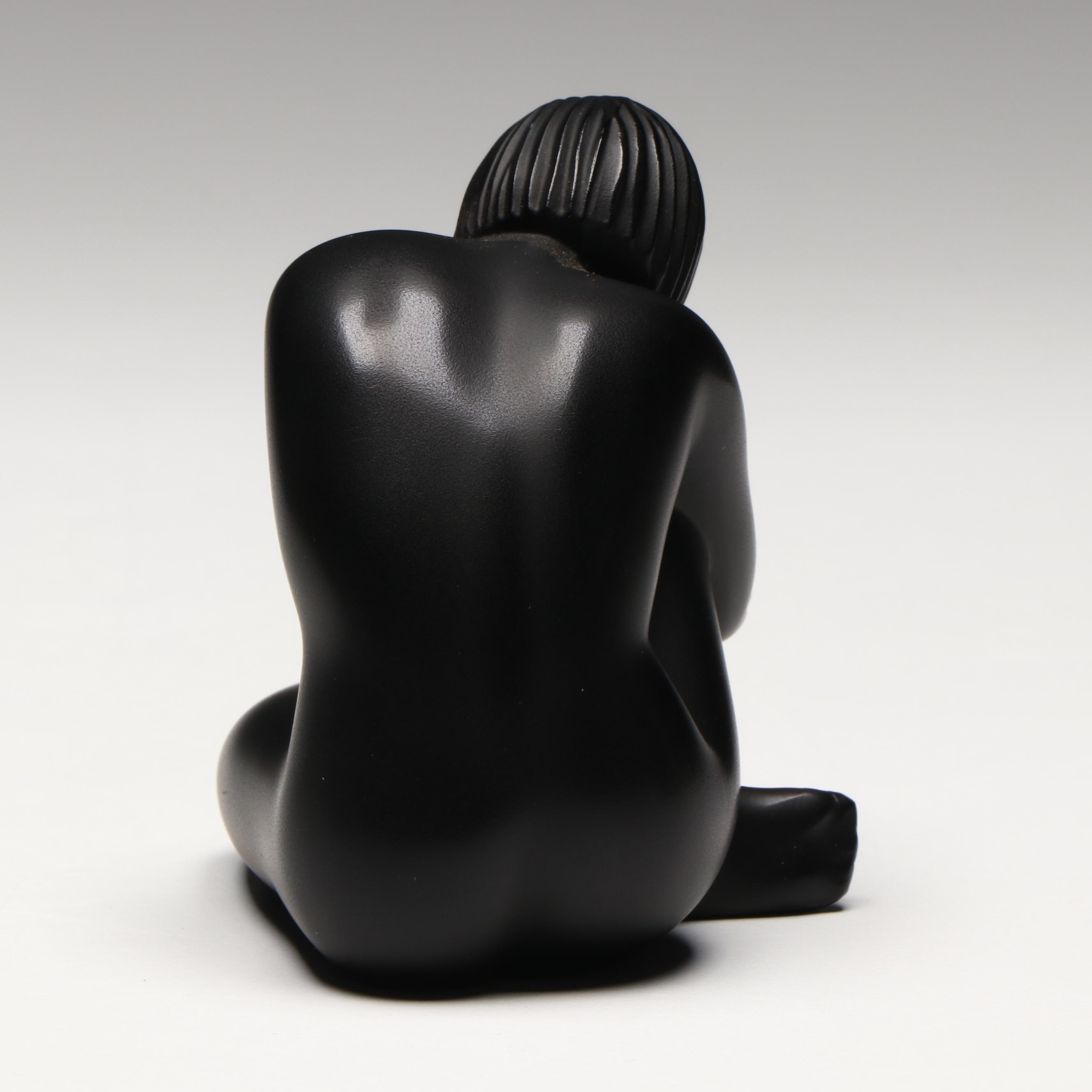 Lalique "Seated Nude" Noire Crystal Figurine