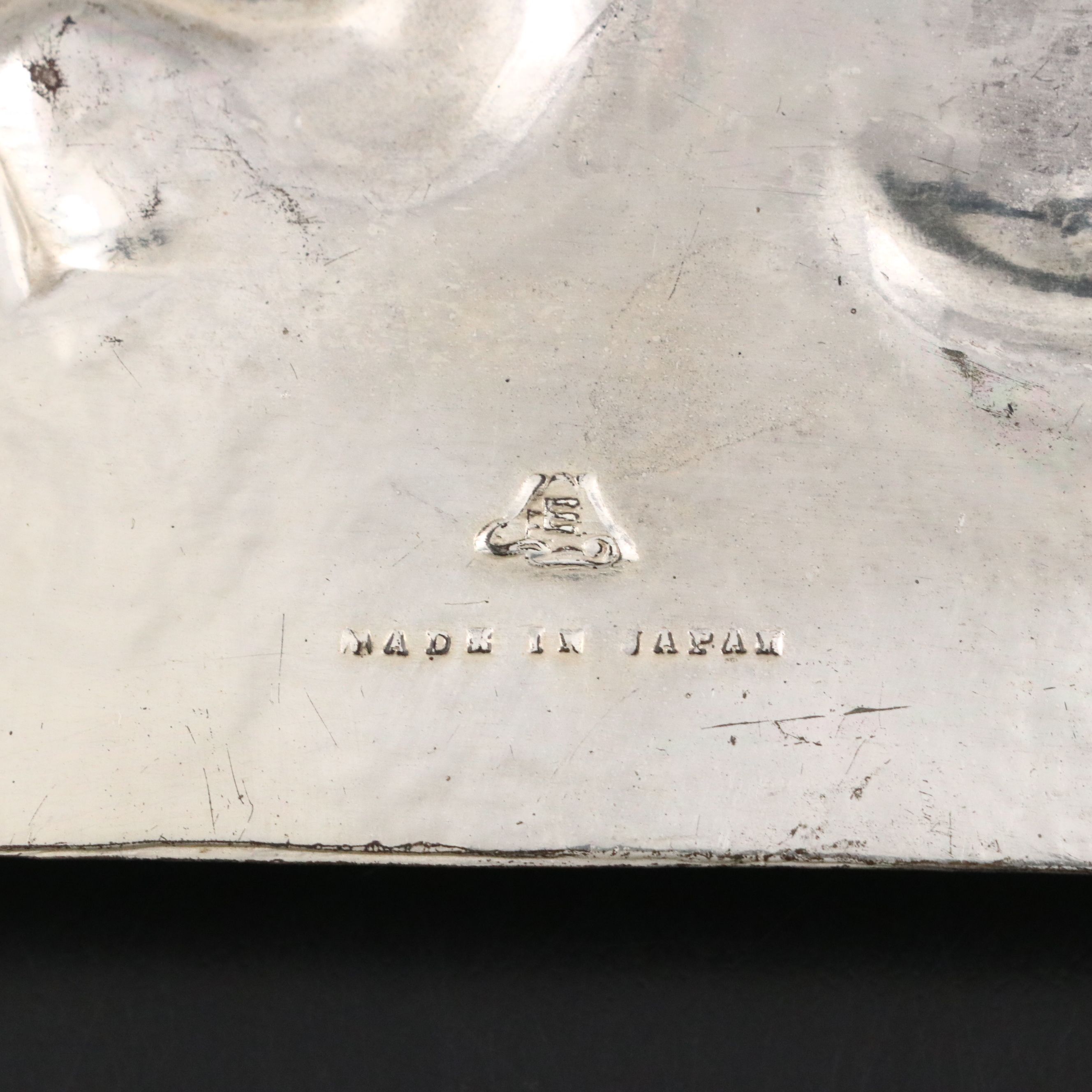 Japanese Silver Plate Crumb Catcher Set, Early to Mid-20th Century