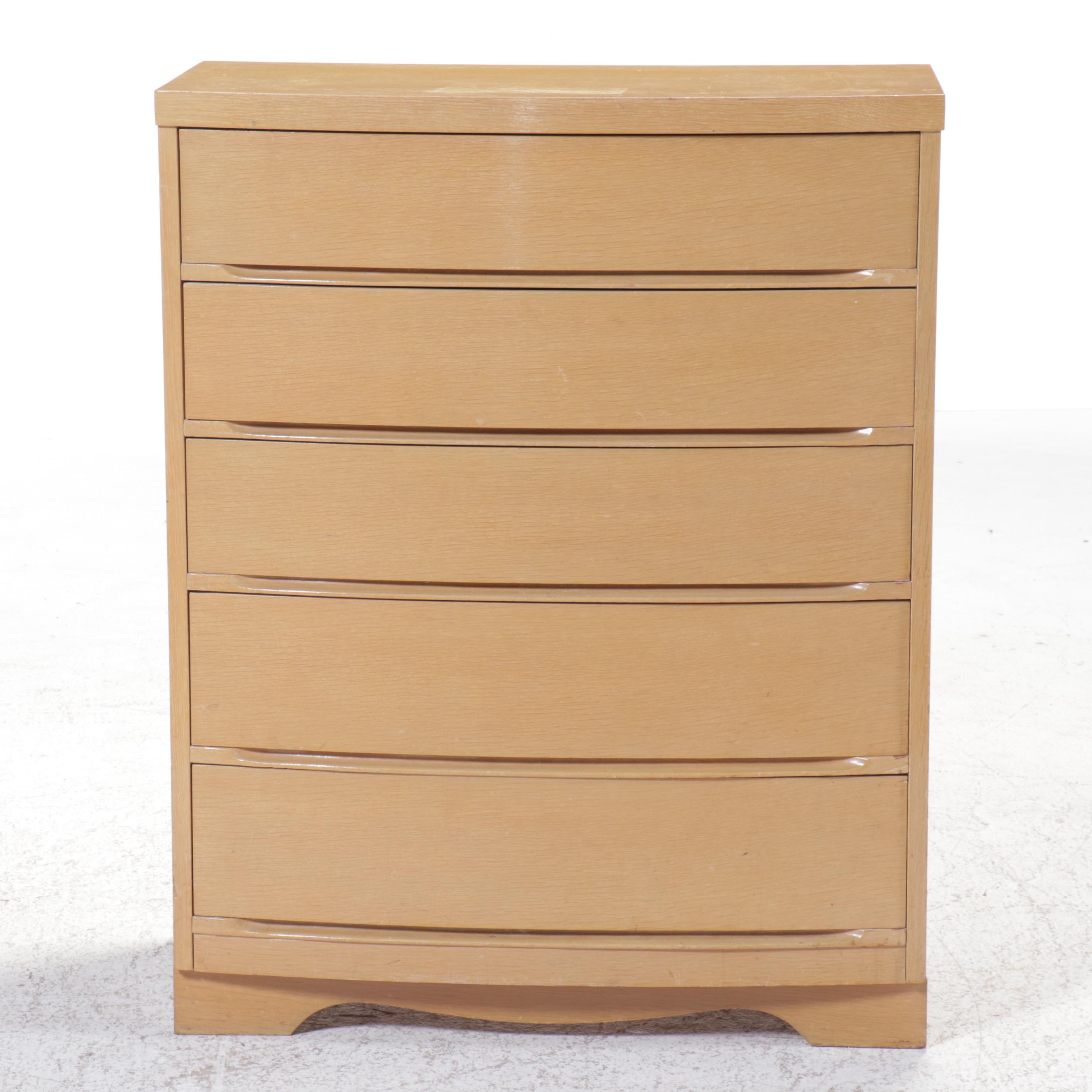 Mid Century Modern Style Blonde Oak Chest of Drawers