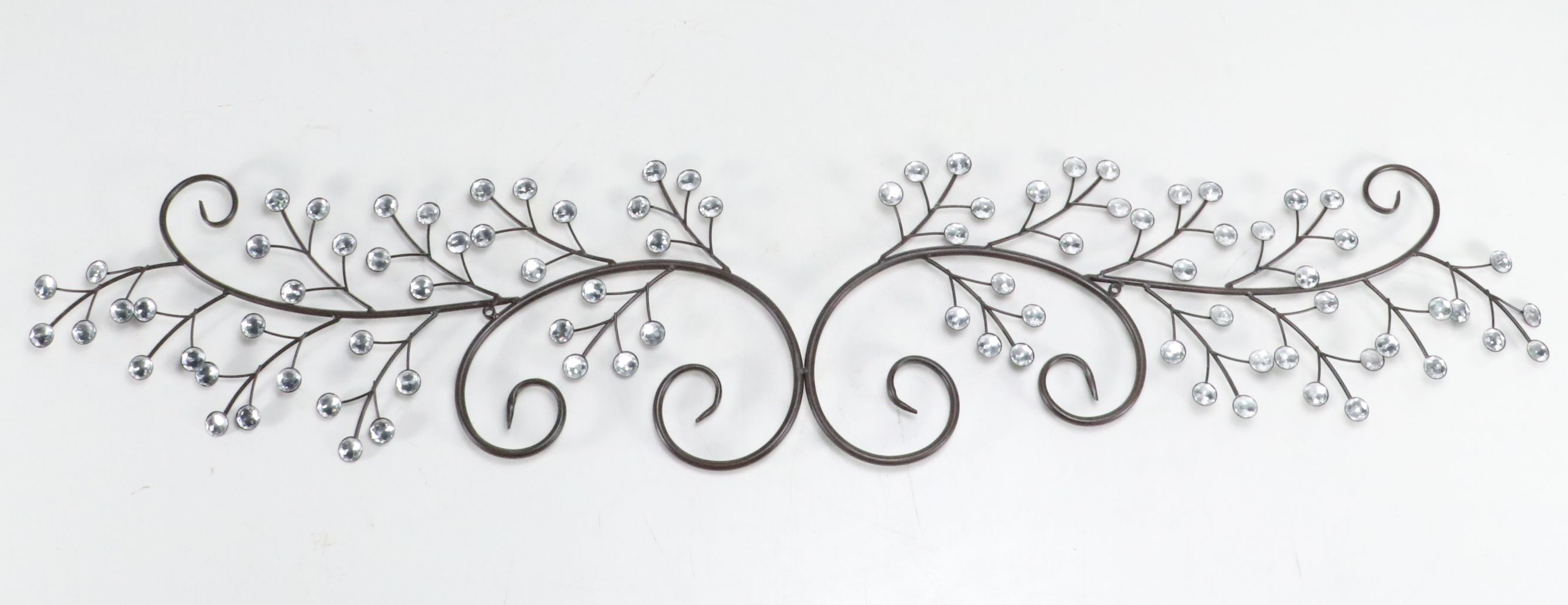 Contemporary Bejeweled Branch Metal Wall Hanging