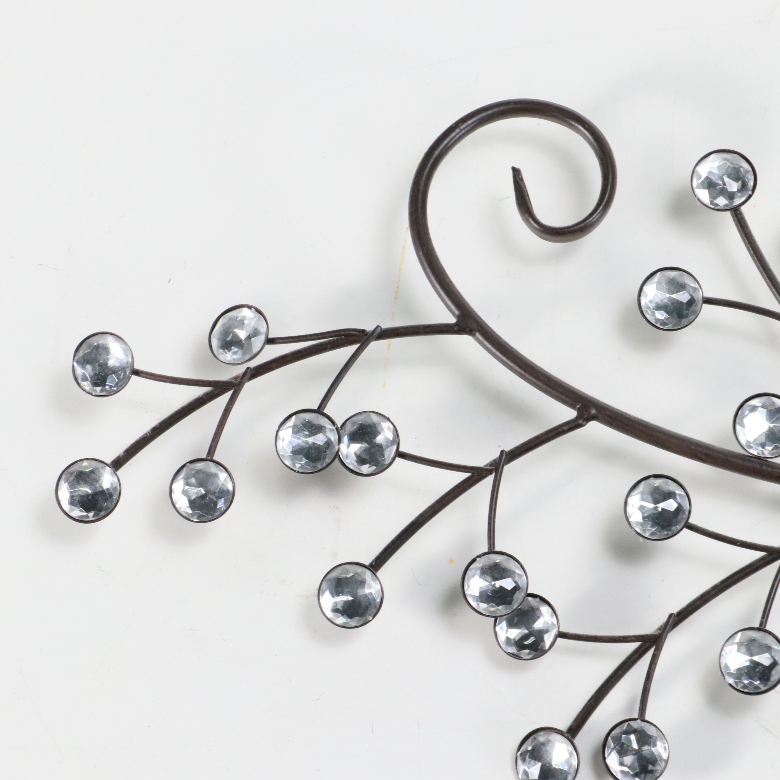 Contemporary Bejeweled Branch Metal Wall Hanging