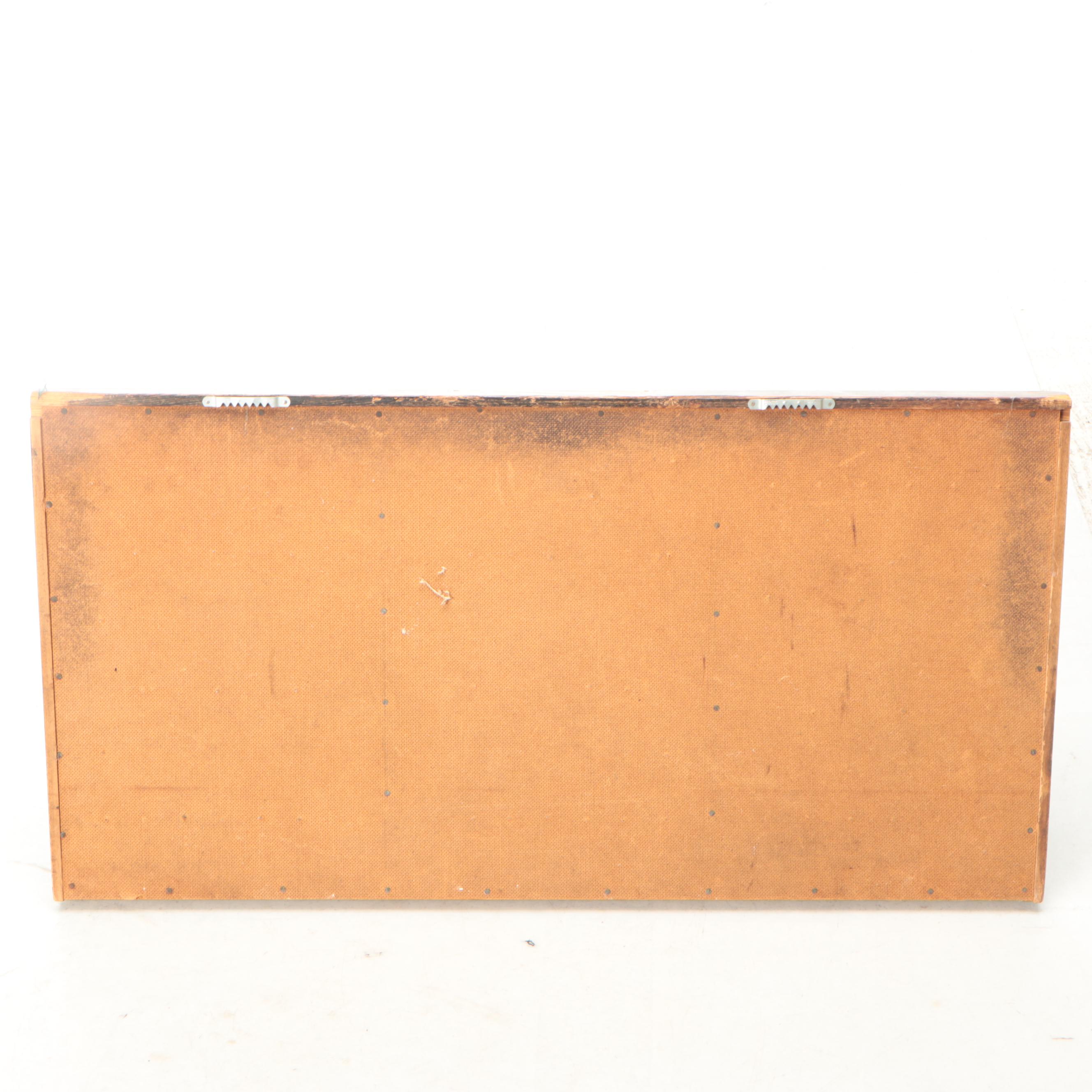 Wood Printer's Drawer or Typeset Tray Converted Wall Shelf, Early 20th Century