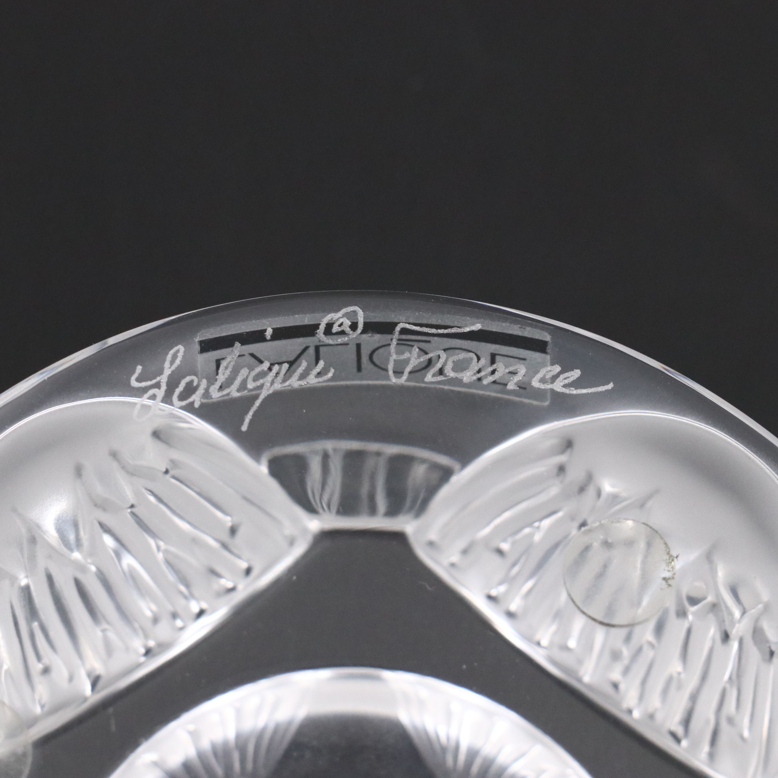 Lalique "Acon" Frosted and Clear Crystal Paperweight