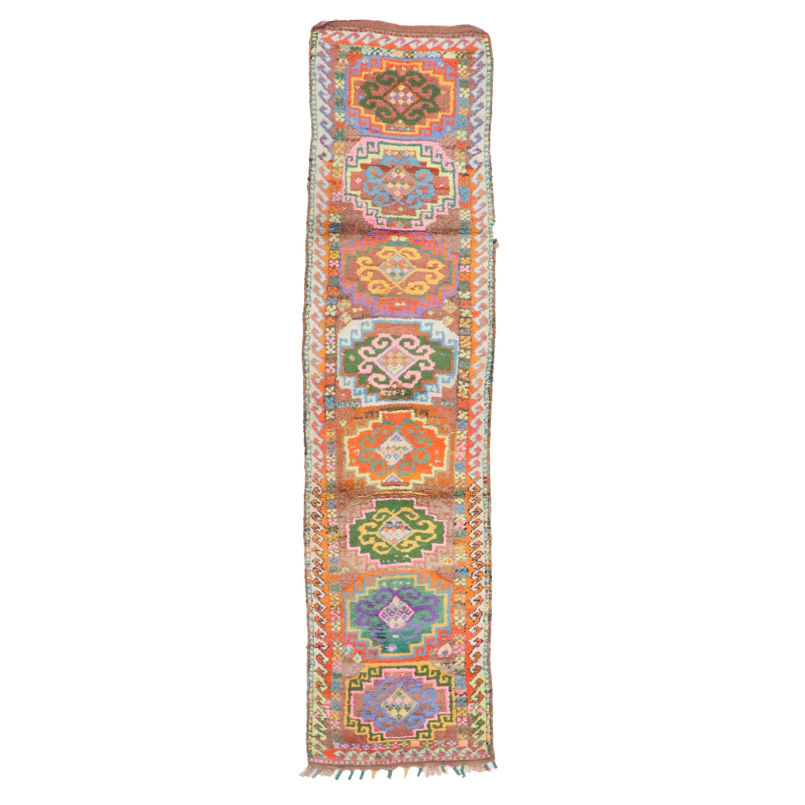 2'7 x 10'8 Hand-Knotted Moroccan Berber Carpet Runner