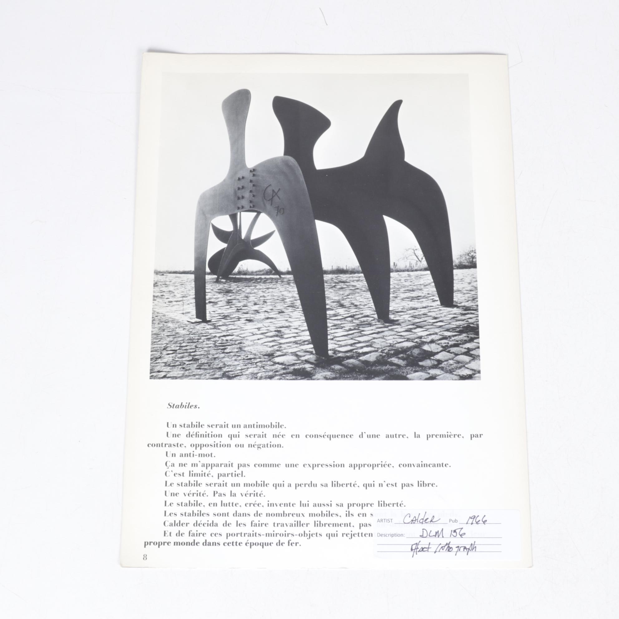 Photo of Calder Sculpture Field from Derrière le Miroir Offset Lithograph, 1966