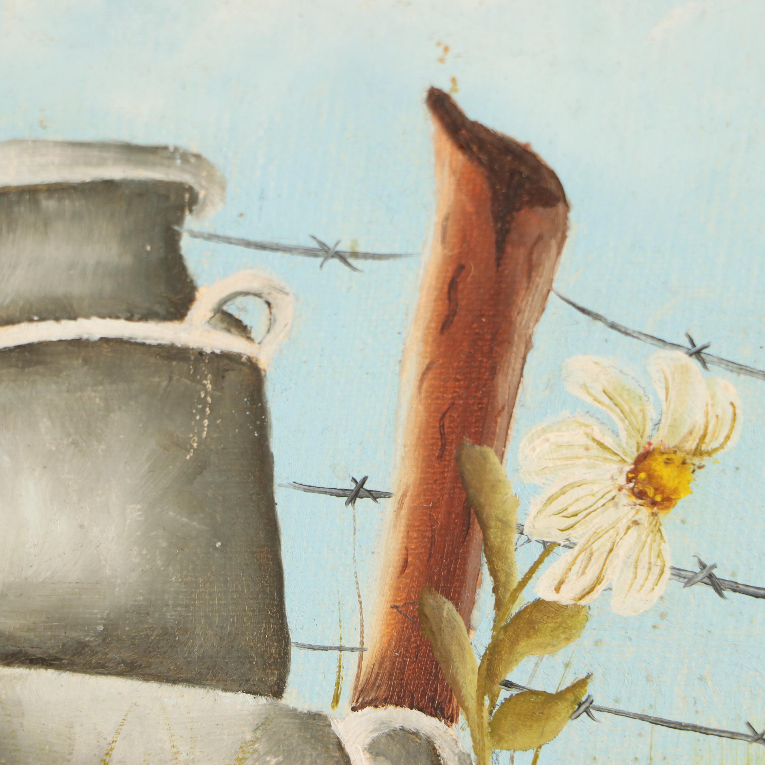 Carved and Hand-Painted Wooden Duck, Acrylic Still Life Painting, and More Décor