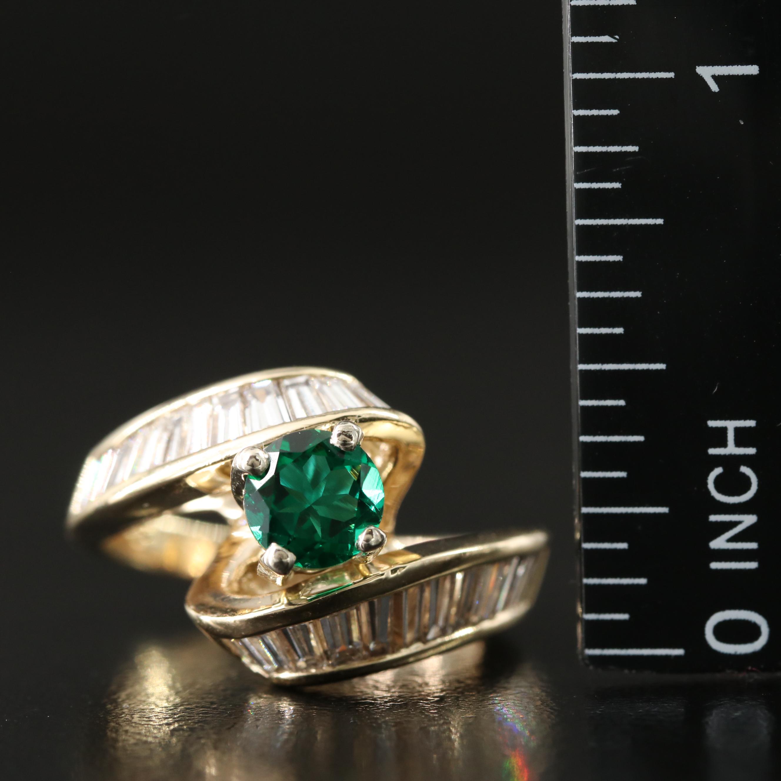 14K Emerald and 1.04 CTW Diamond Ring