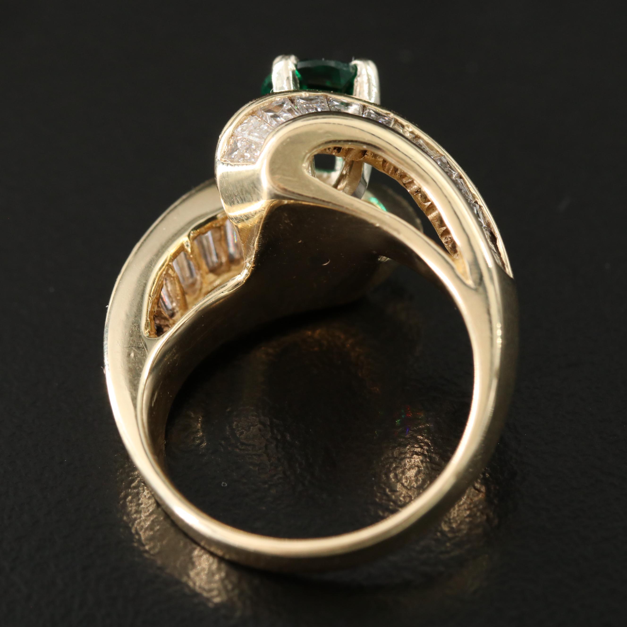 14K Emerald and 1.04 CTW Diamond Ring