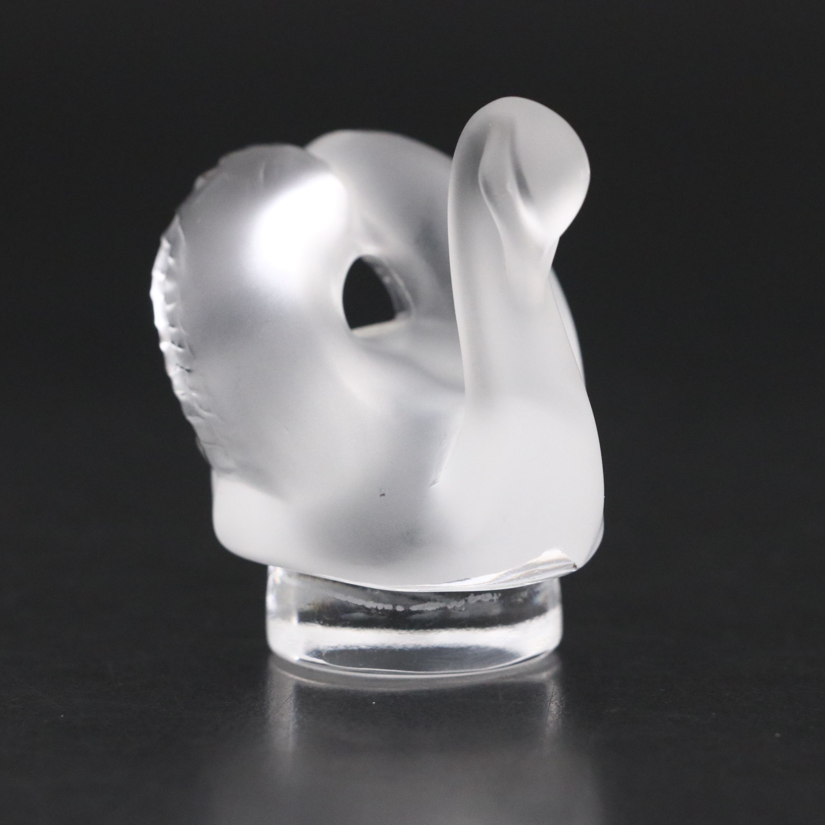 Lalique "Cygne" Frosted and Clear Crystal Swan Letter Seal