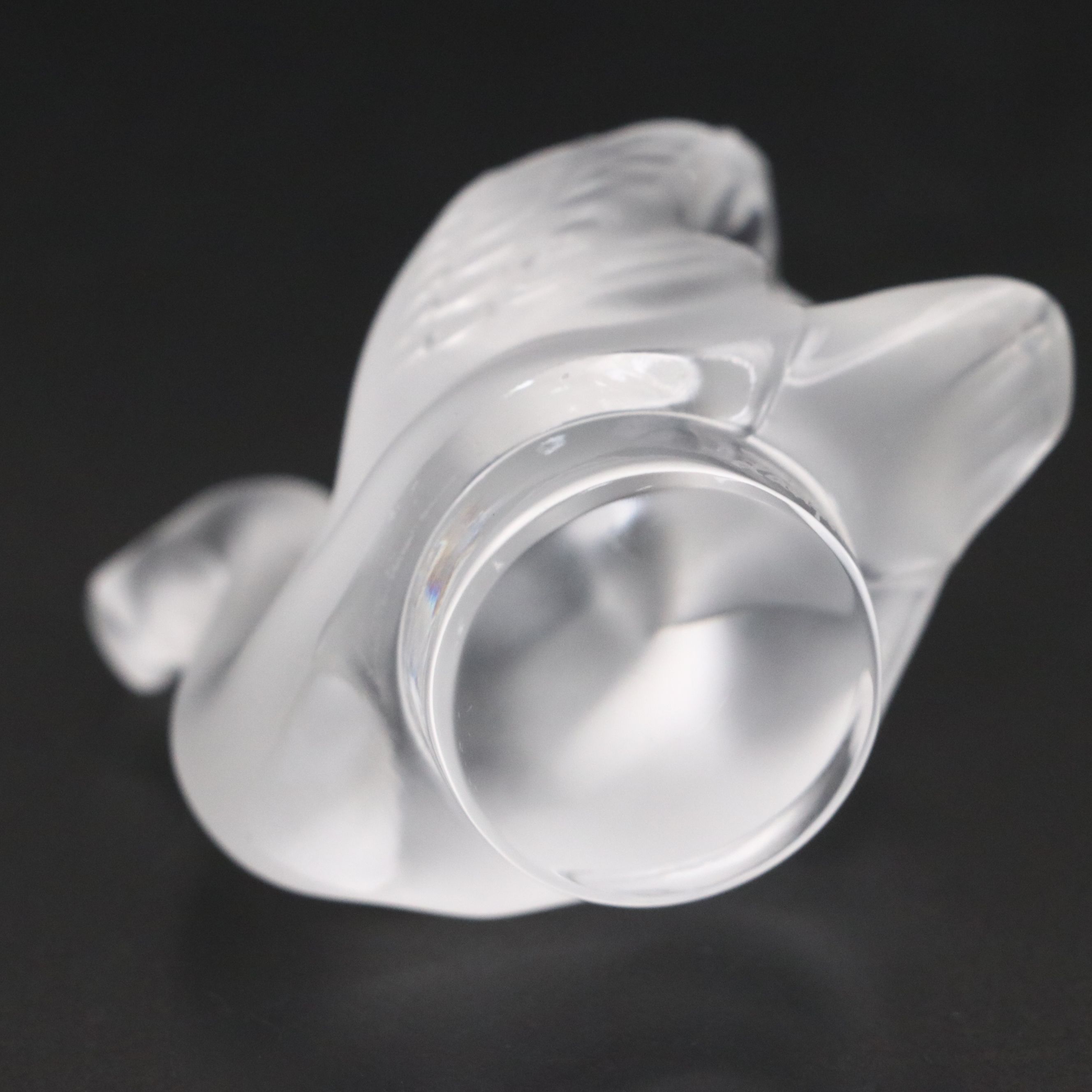 Lalique "Cygne" Frosted and Clear Crystal Swan Letter Seal