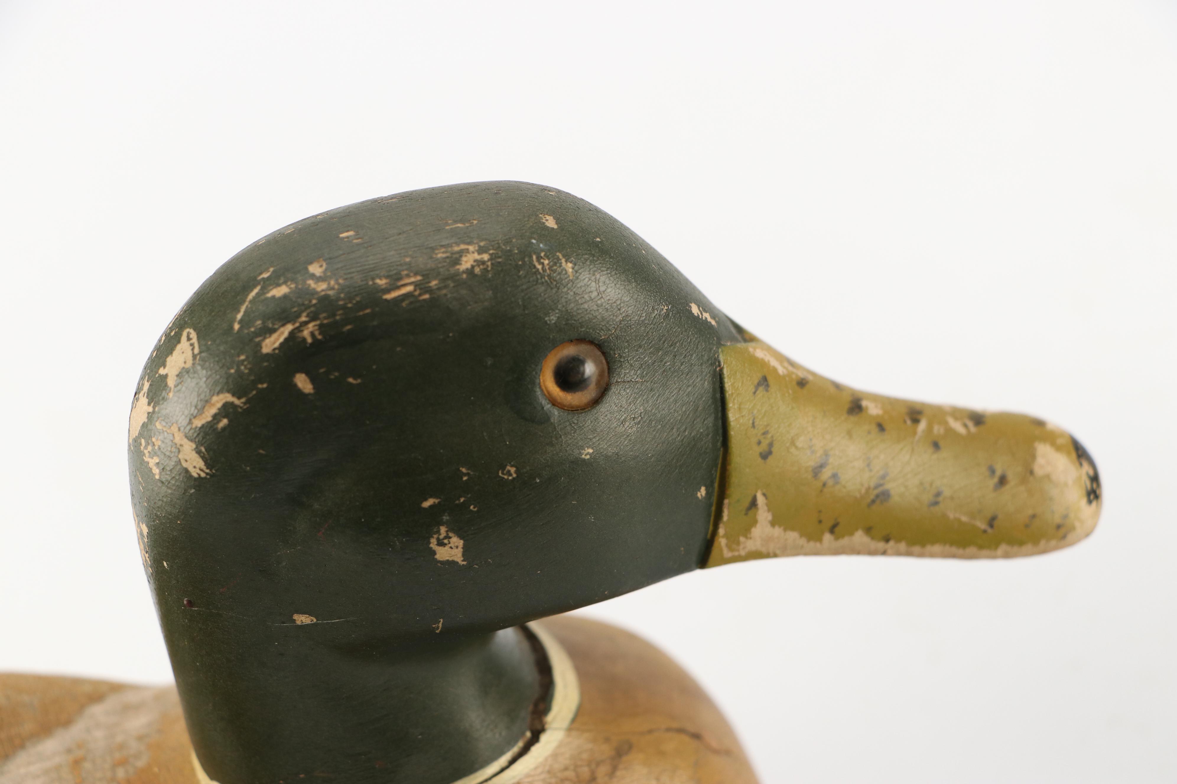 Carved and Hand-Painted Wooden Duck, Acrylic Still Life Painting, and More Décor