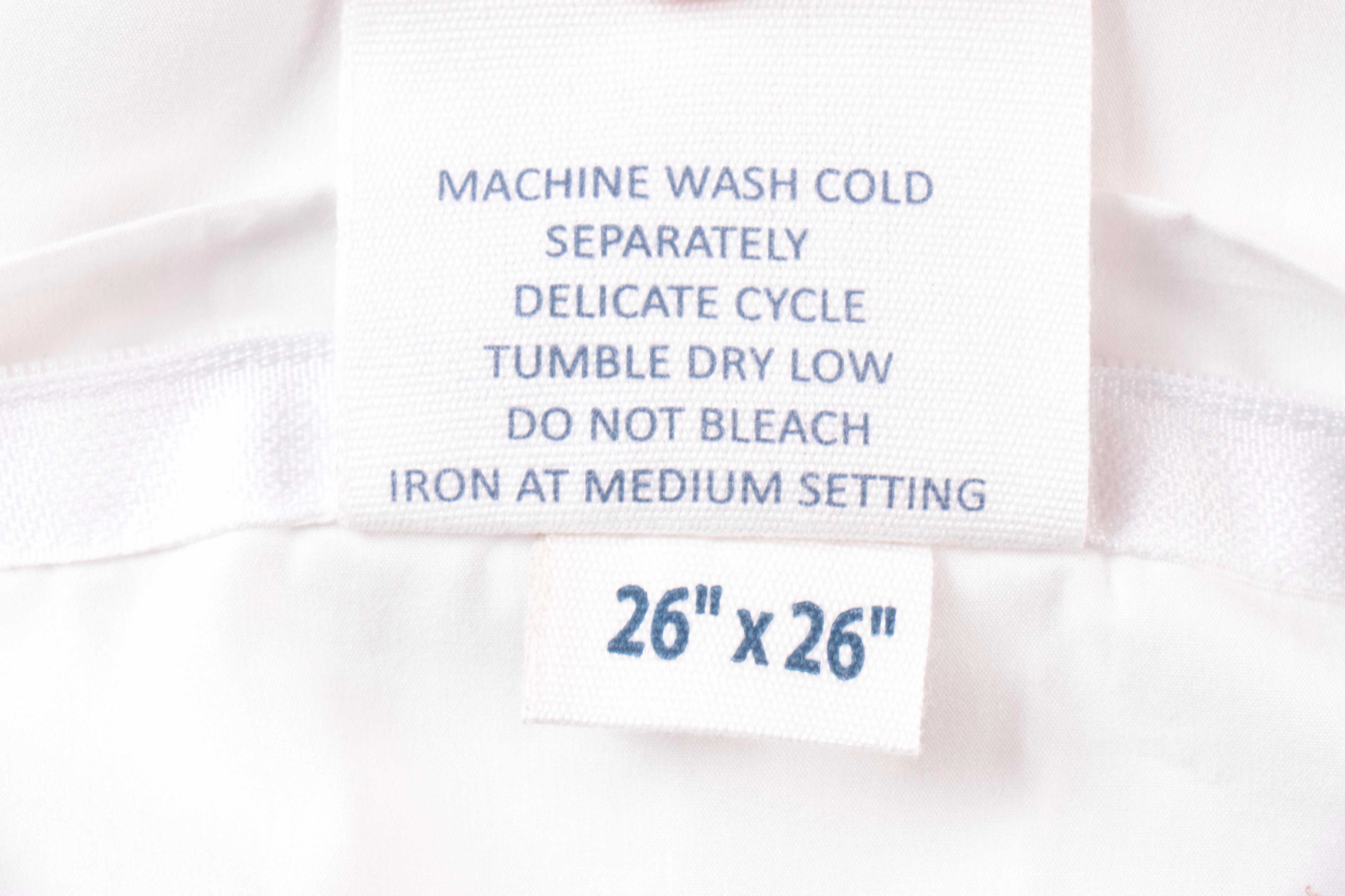 John Robshaw Cotton Euro Sham Covers with Silver and Pewter Embroidery Edges