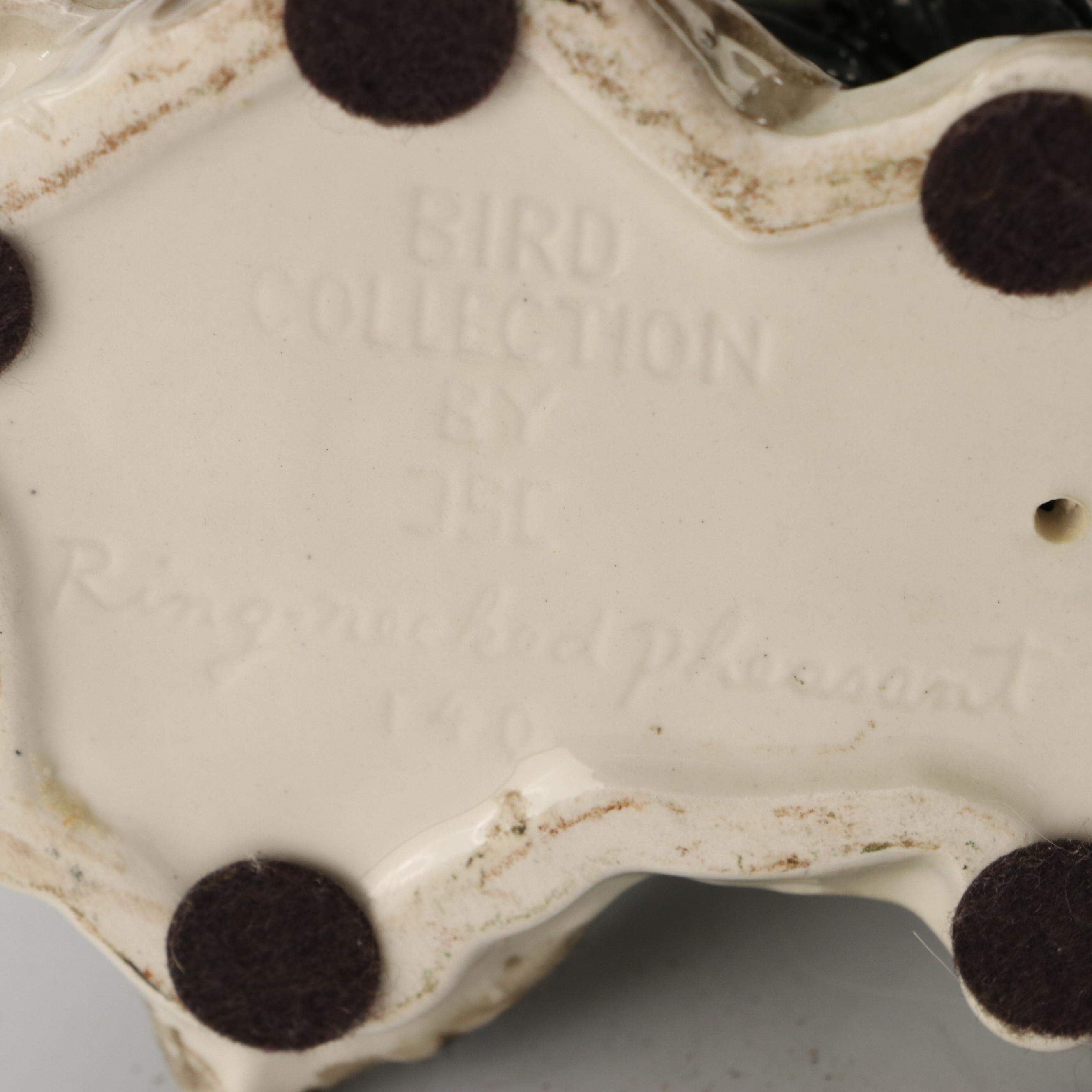 JSC "Ring-Necked Pheasant" and Other Porcelain Bird with Wood Base