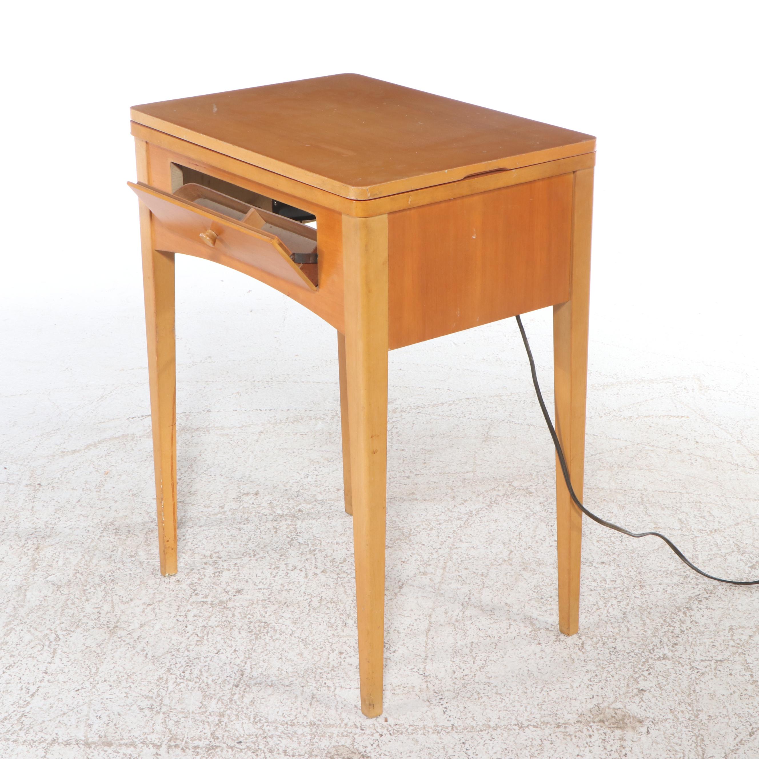 Singer Model 99K Sewing Machine with Maple Sewing Table, 1955