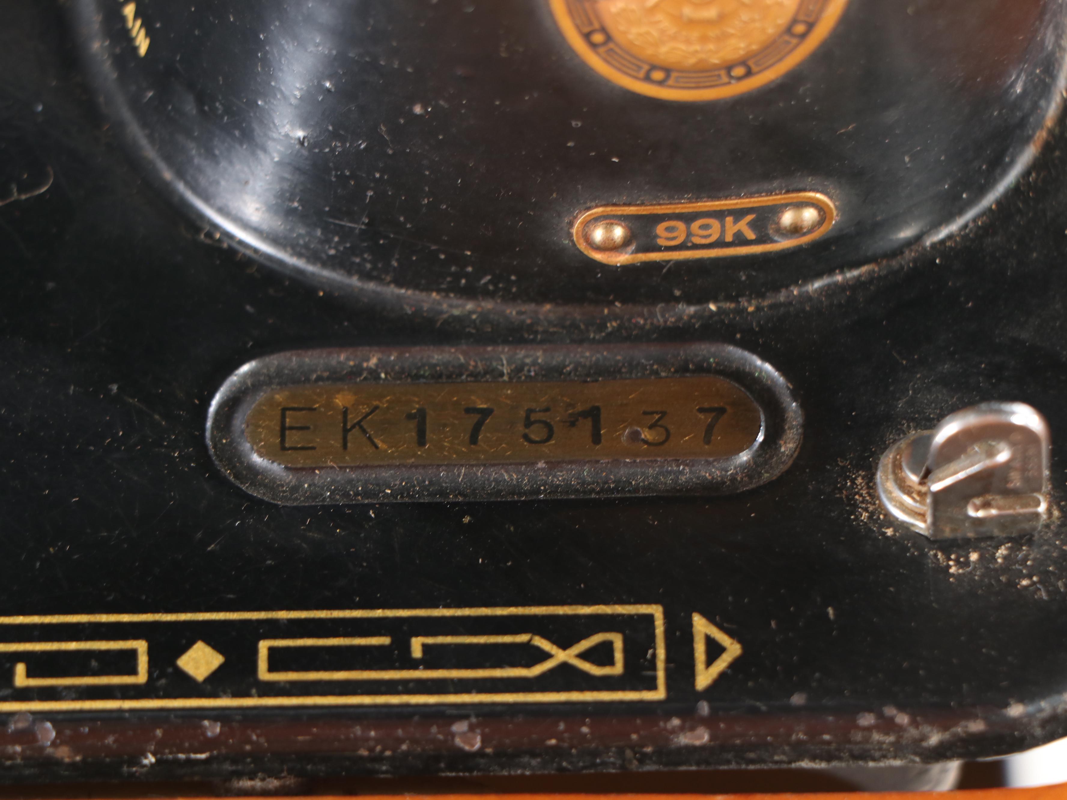 Singer Model 99K Sewing Machine with Maple Sewing Table, 1955