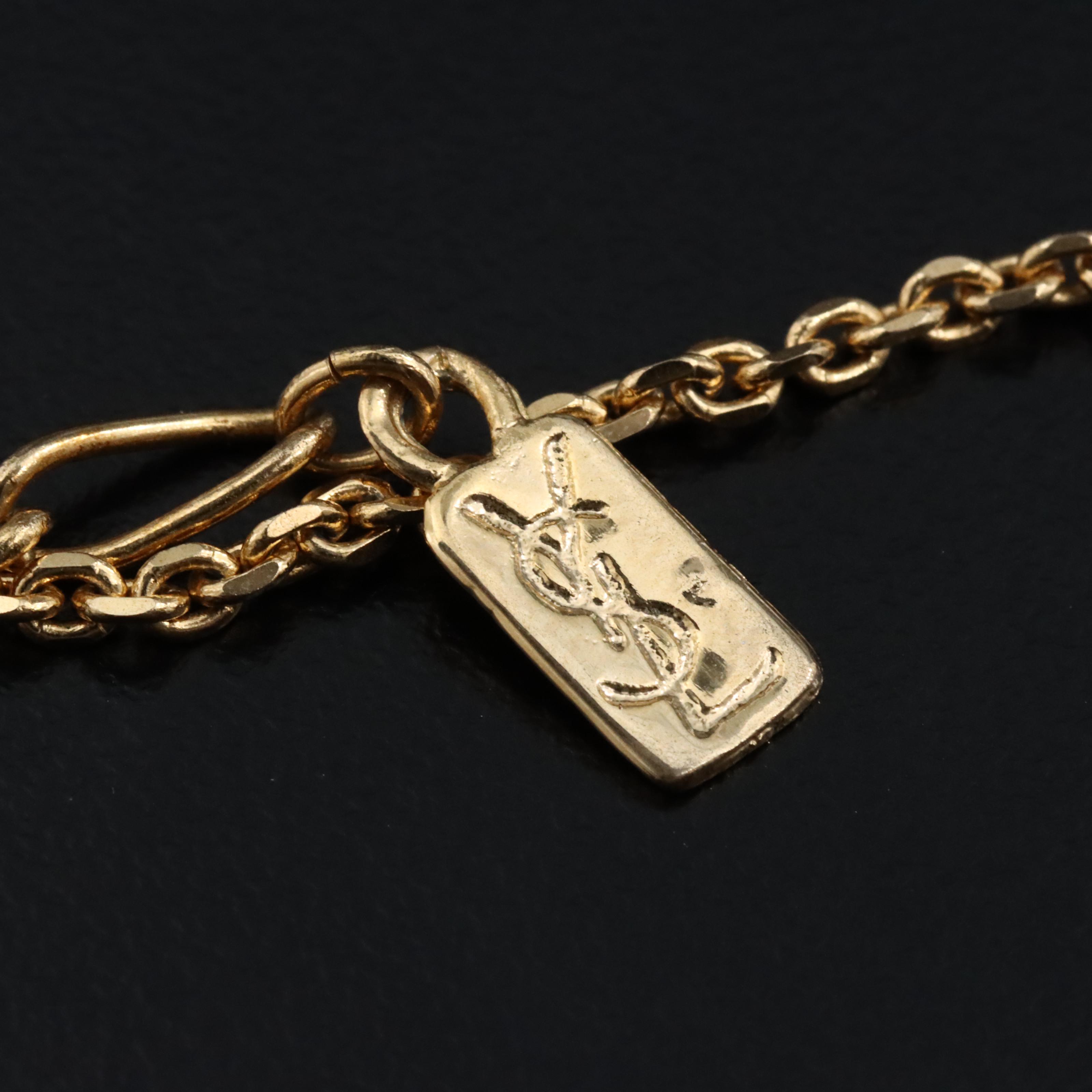 Yves St Laurent YSL Necklace with Crystal Accents