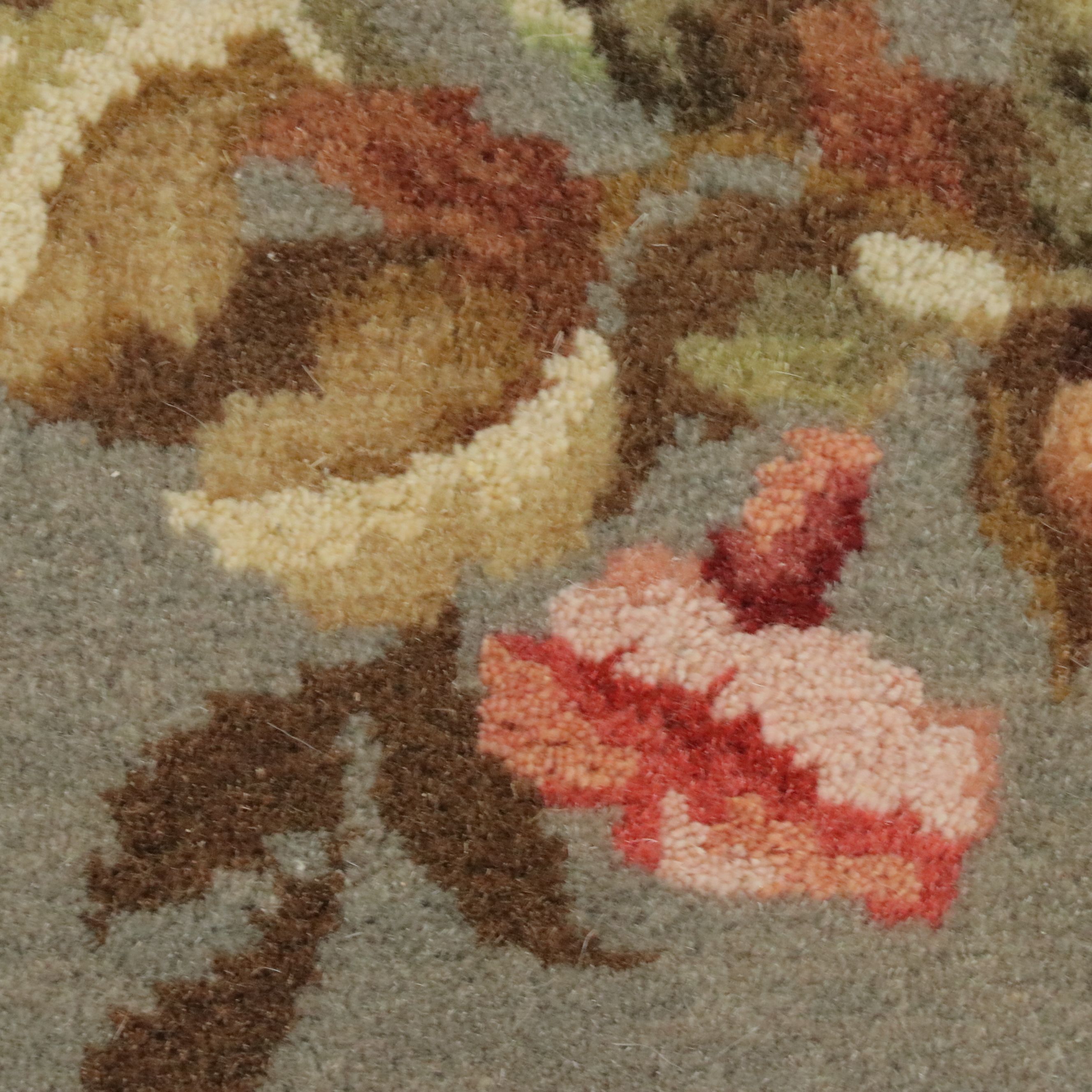 8' x 9'11 Hand-Knotted Aubusson Style Area Rug