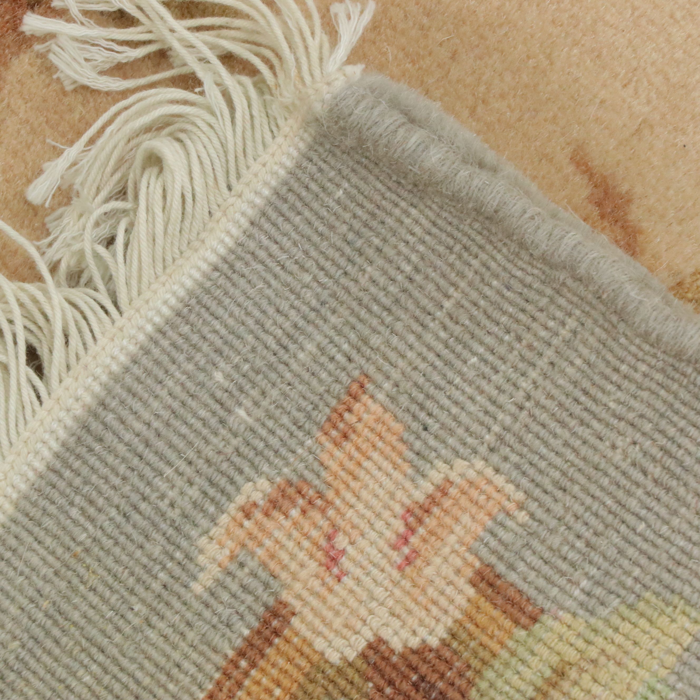 8' x 9'11 Hand-Knotted Aubusson Style Area Rug